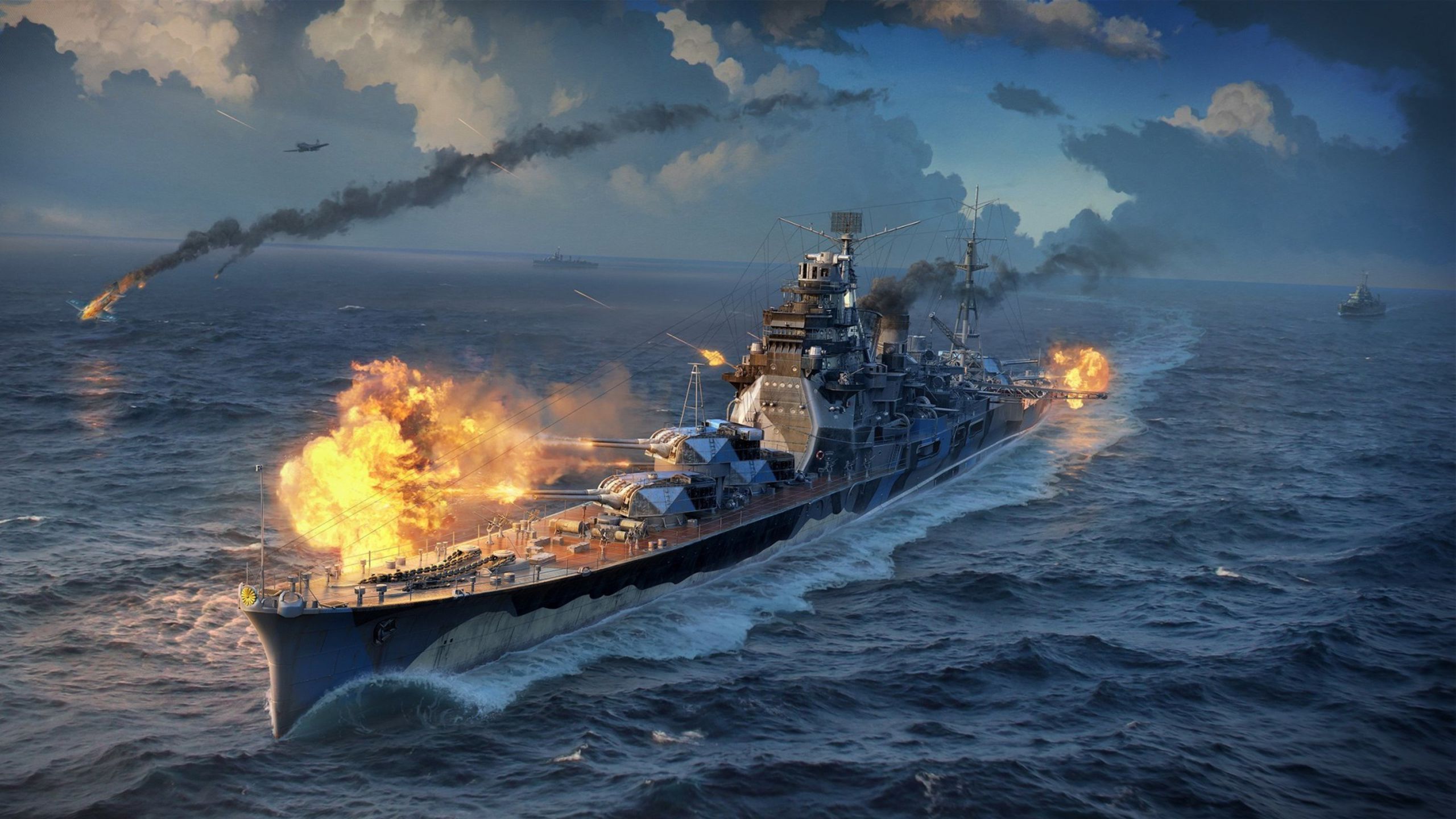 World Of Warships Battleship Handmade Ocean Battle 2560x1440
