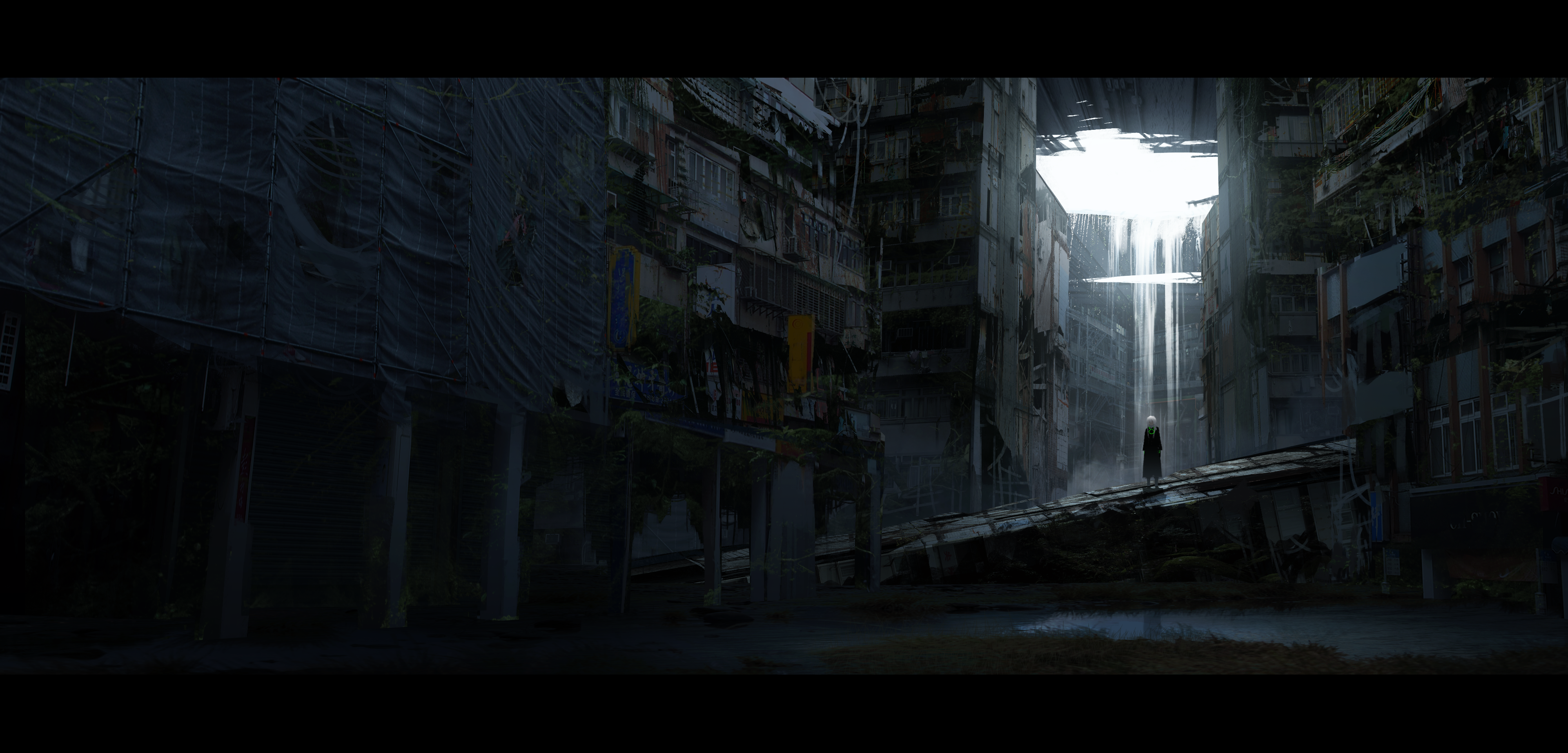 Kowloon City Ruins Asteroid Artist 4000x1920