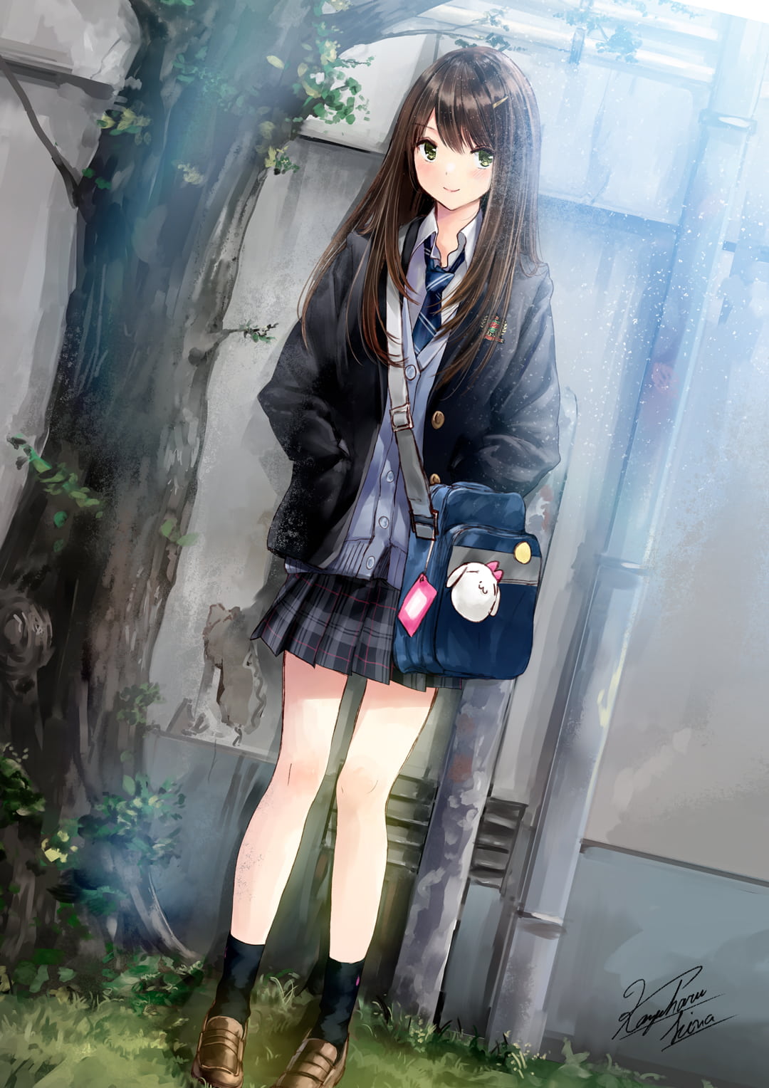 Anime Anime Girls Original Characters Artwork Kazuharu Kina School Uniform 1080x1528