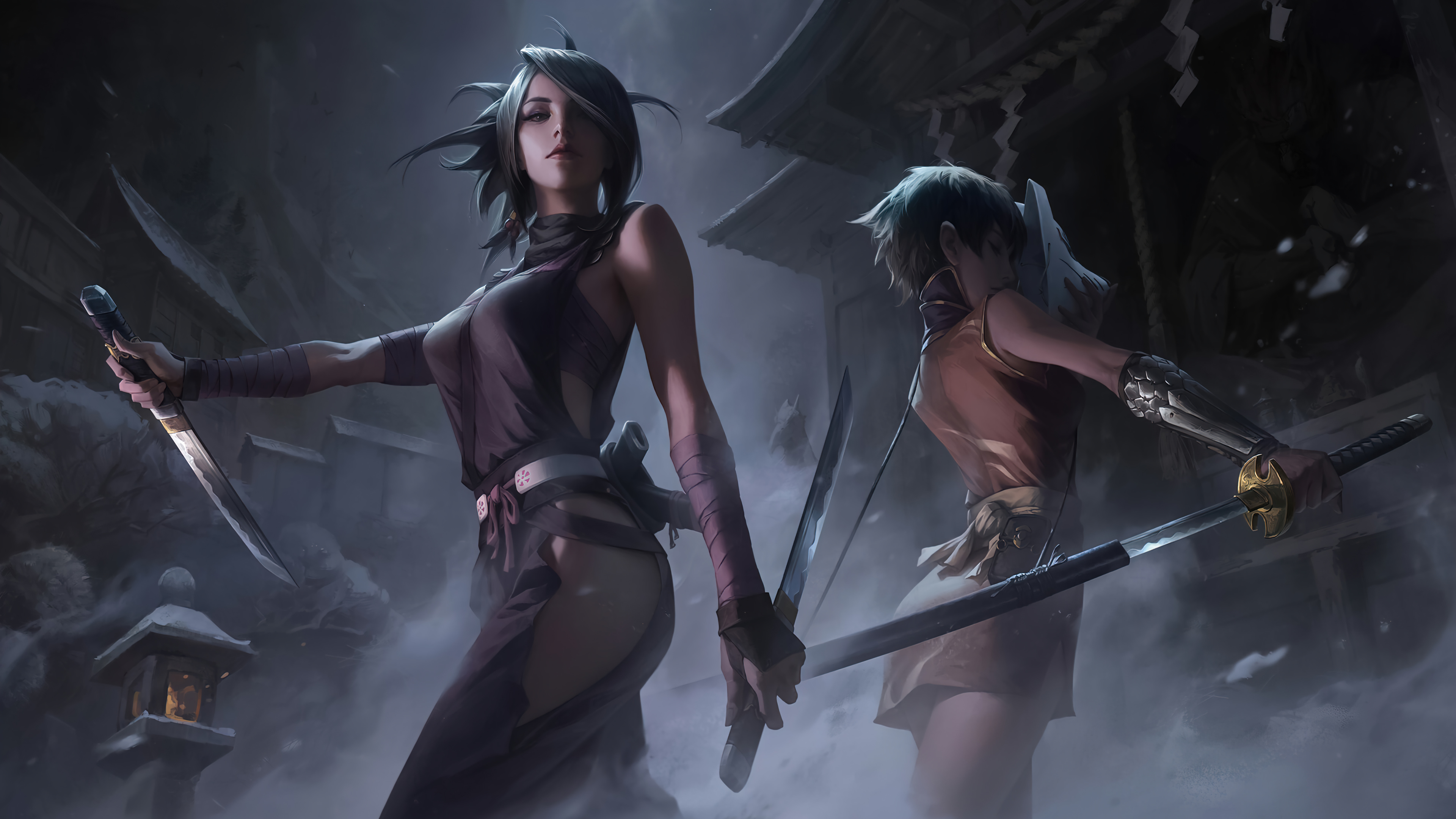 Fantasy Art XiaoGuang Sun Warrior Girls Assassins Artwork 3840x2160