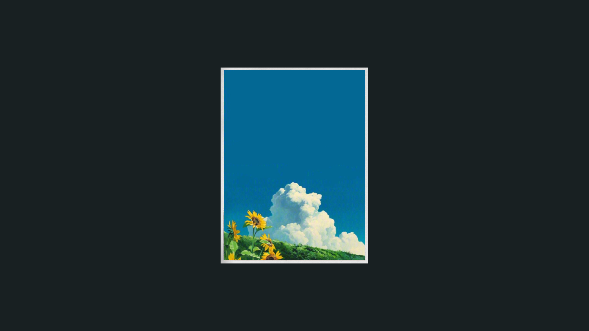 Minimalism Simple Drawing Painting Summer Sunflowers Sky Clouds 1920x1080