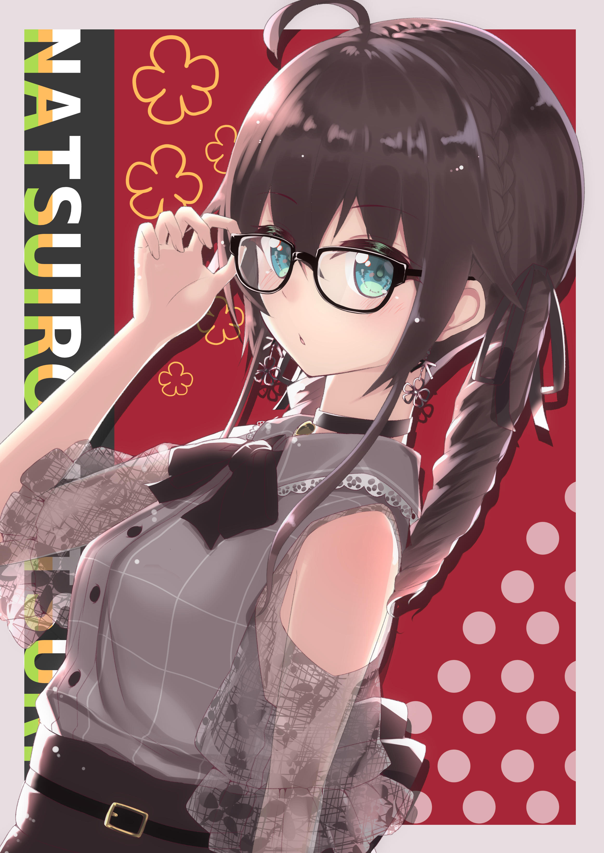 2D Anime Anime Girls Digital Digital Art Looking At Viewer Pixiv Kawaii Glasses 2508x3541