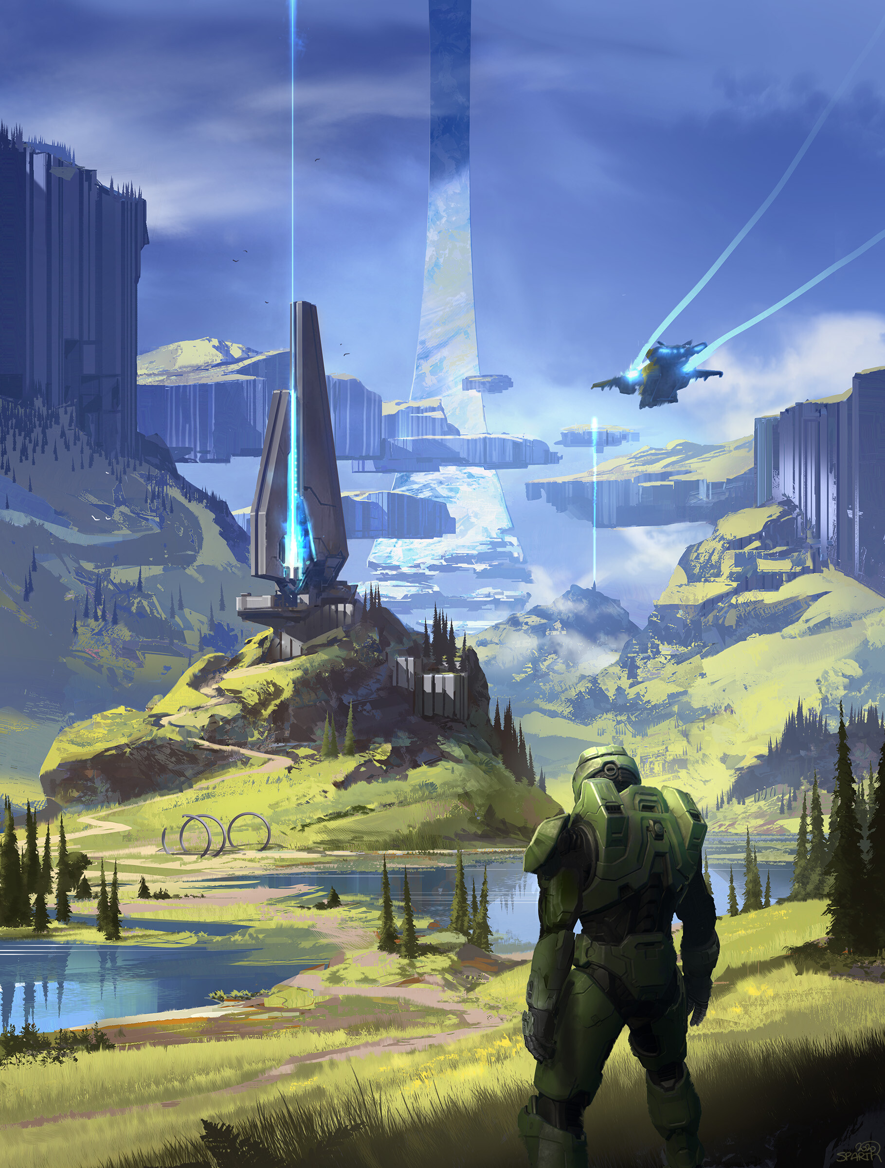 Halo Infinite Video Games Video Game Art Futuristic Science Fiction 1819x2400