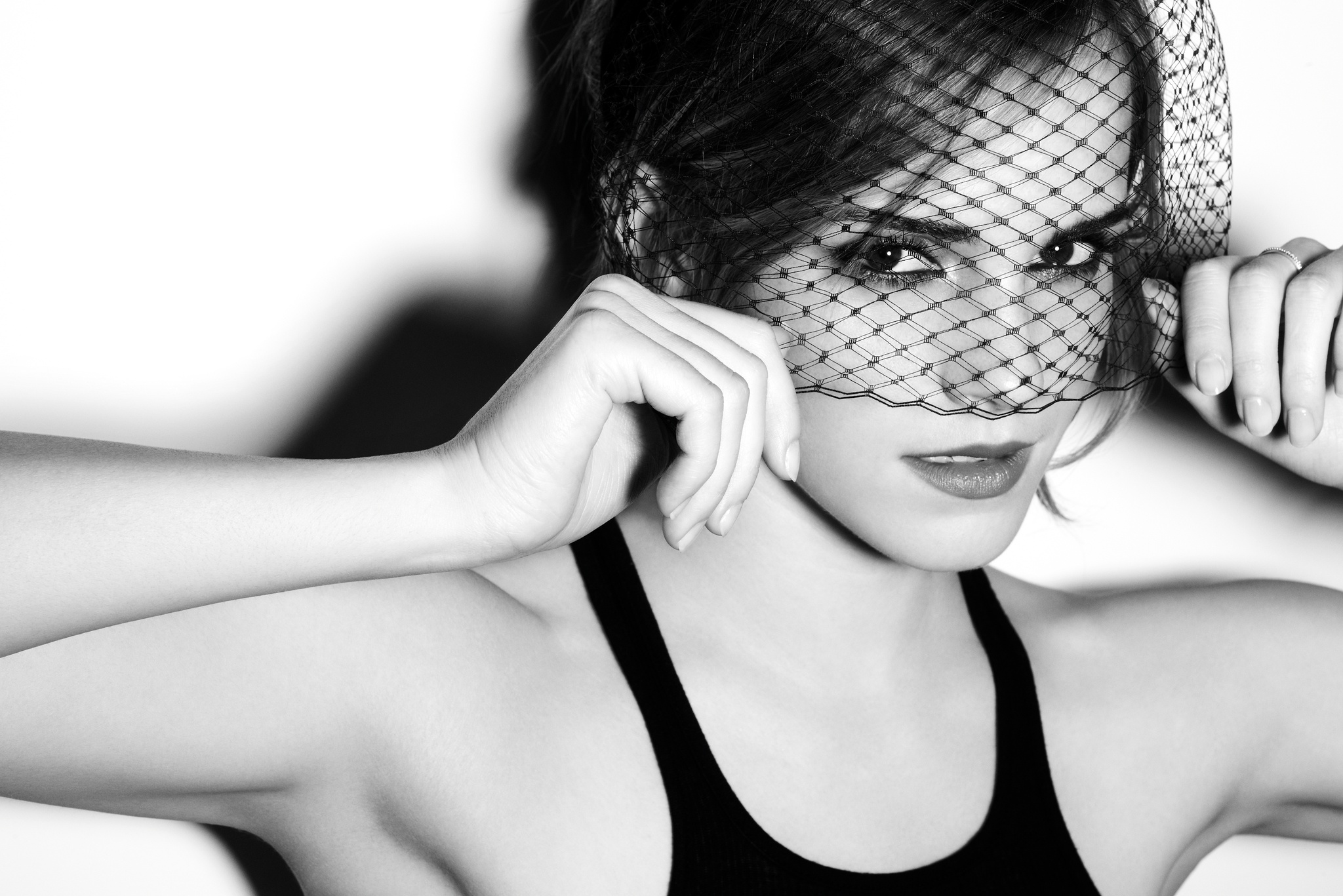 Actress Black Amp White Emma Watson English Monochrome Veil 2048x1367