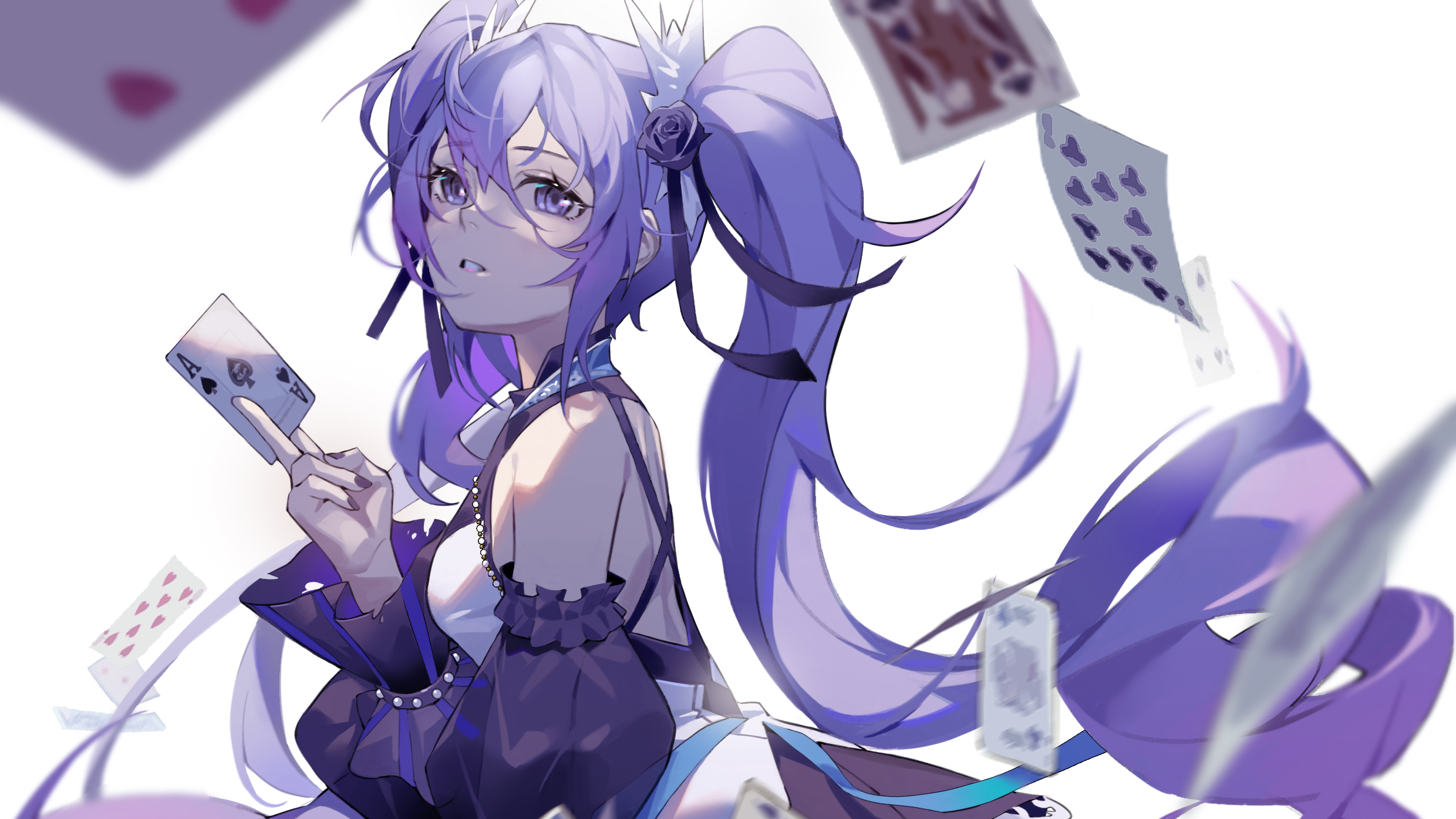 Anime Anime Girls A SOUL Twintails Purple Hair Purple Eyes 2480x1395