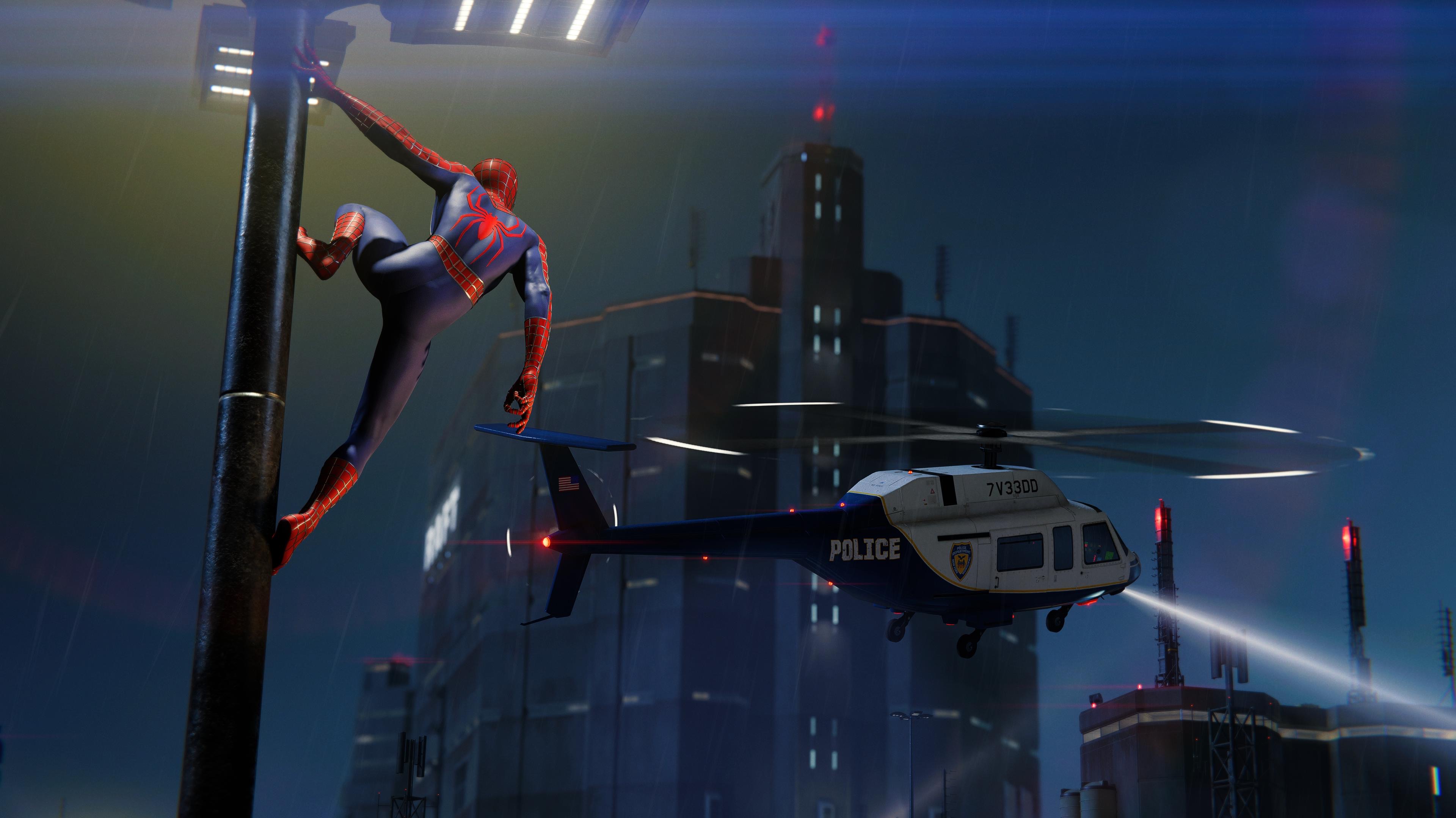 Marvels Spider Man Video Games Peter Parker Playstation 5 Spider Man Marvel Comics Helicopters 3840x2160