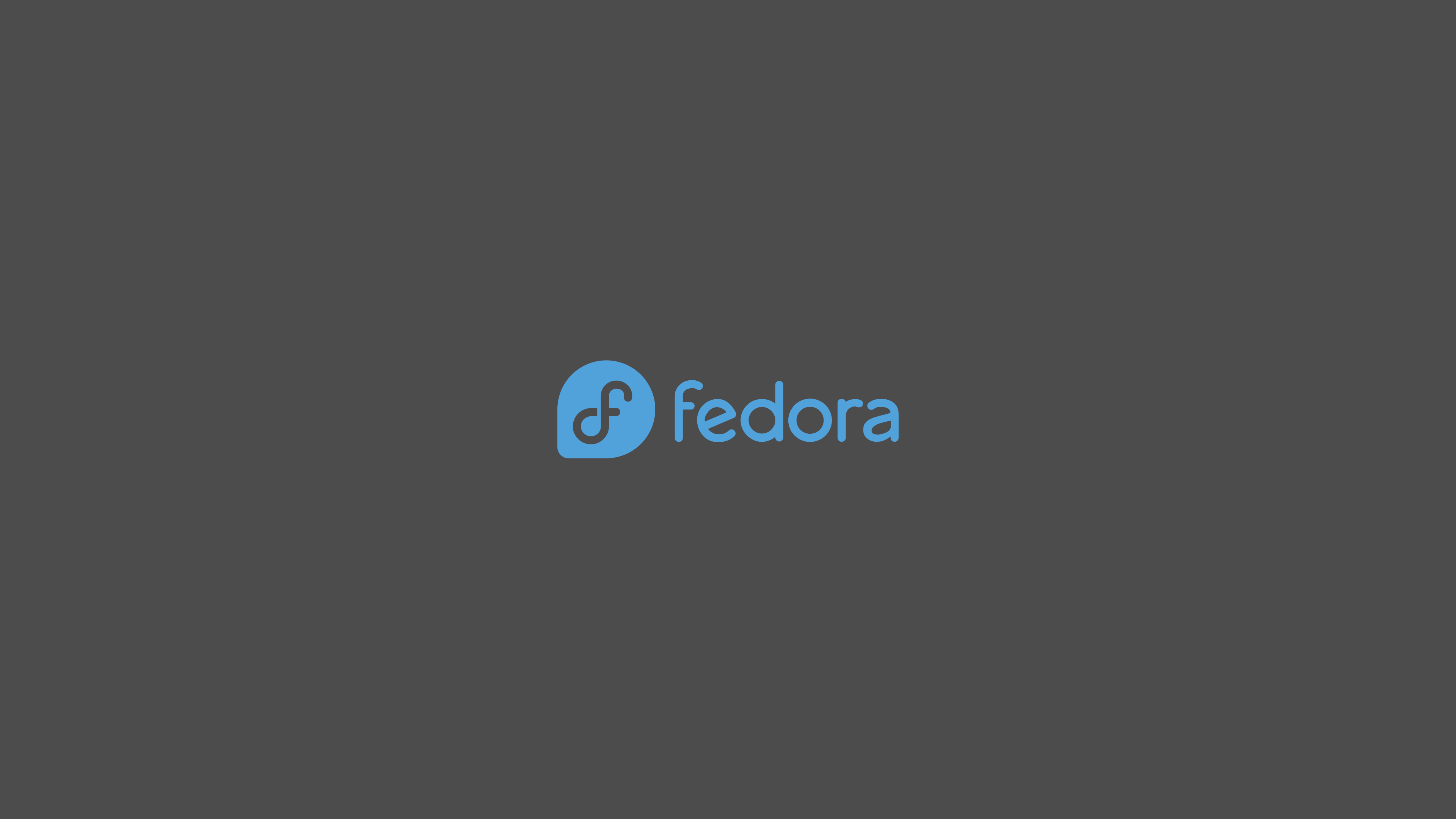 Fedora Unix Linux Logo Minimalism Gray Background Simple Background 3840x2160