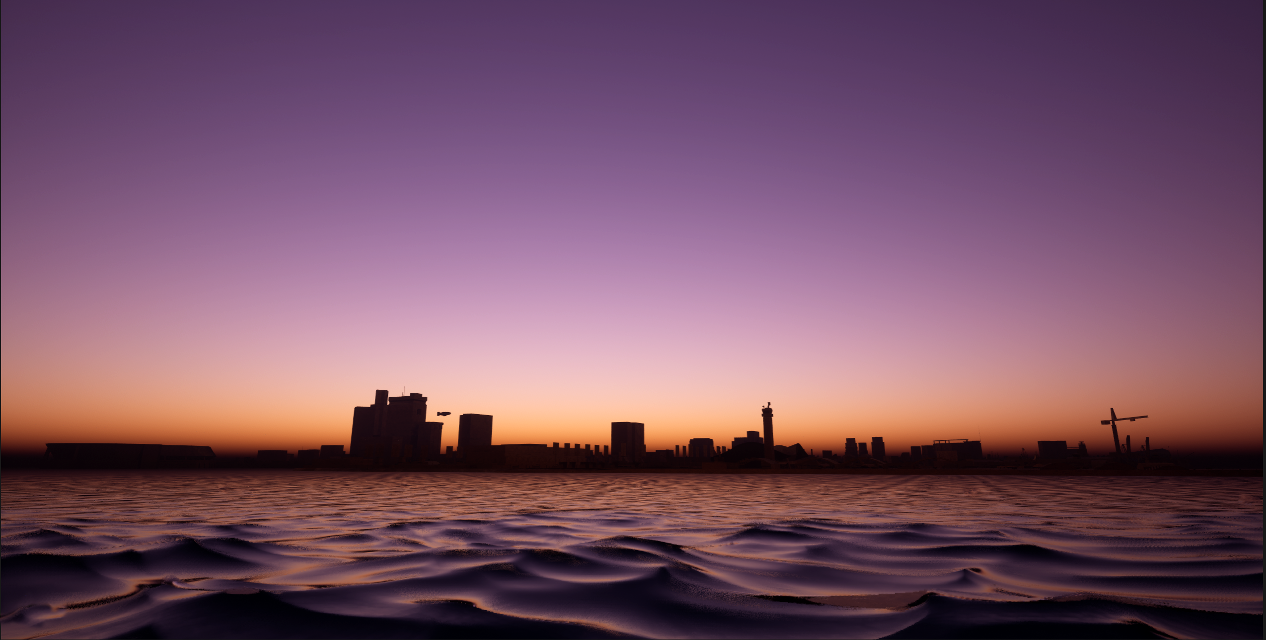 Golden City Grand Theft Auto Vice City Video Games Modding Unreal Engine 5 Sunset 2549x1289