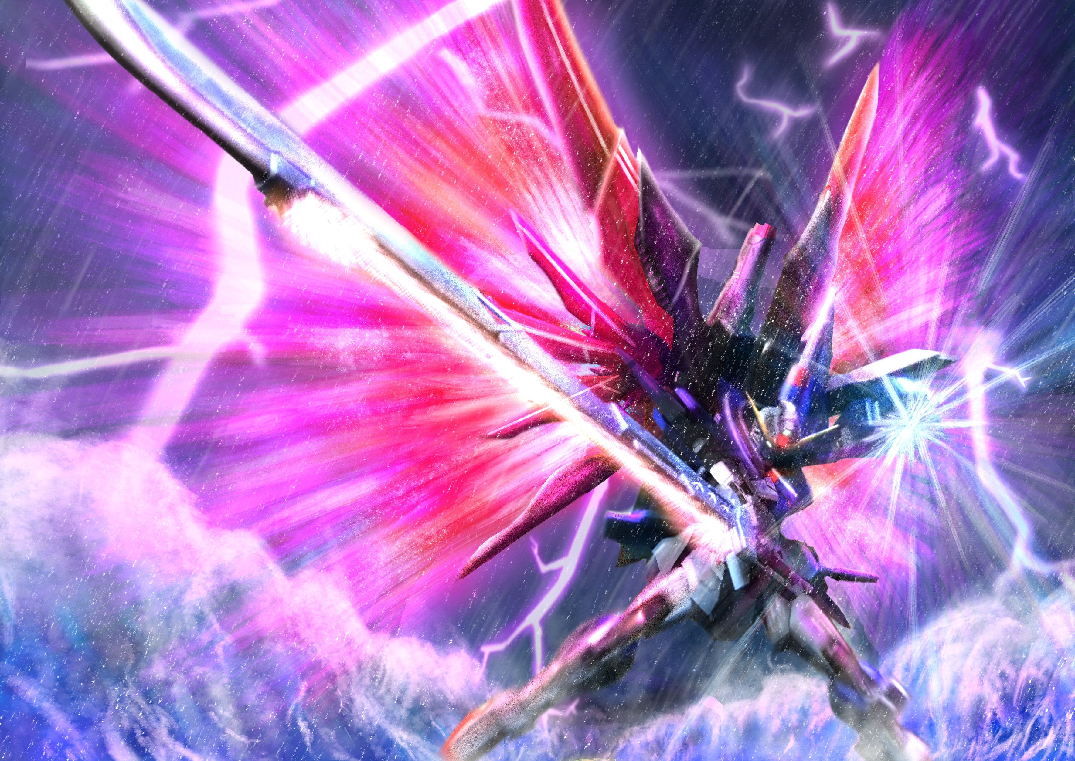Anime Robot Gundam Mobile Suit Gundam SEED Destiny Super Robot Wars Destiny Gundam Fan Art Digital A 3541x2508