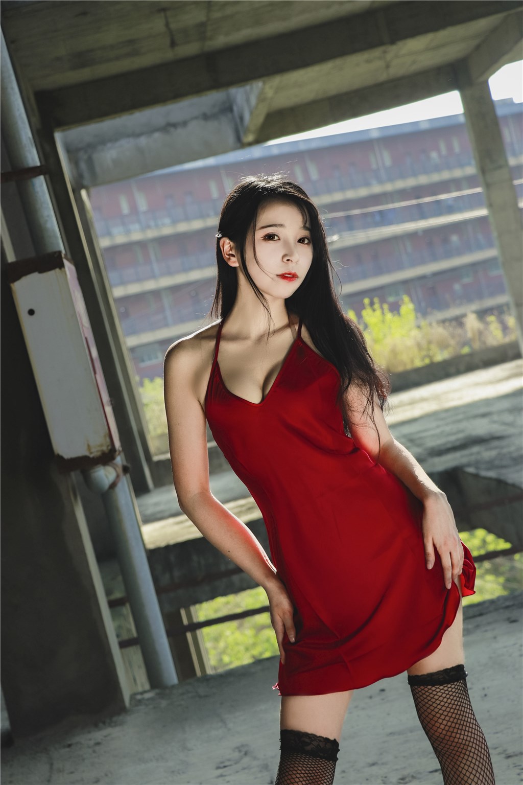 Women Asian Red Dress 1024x1536