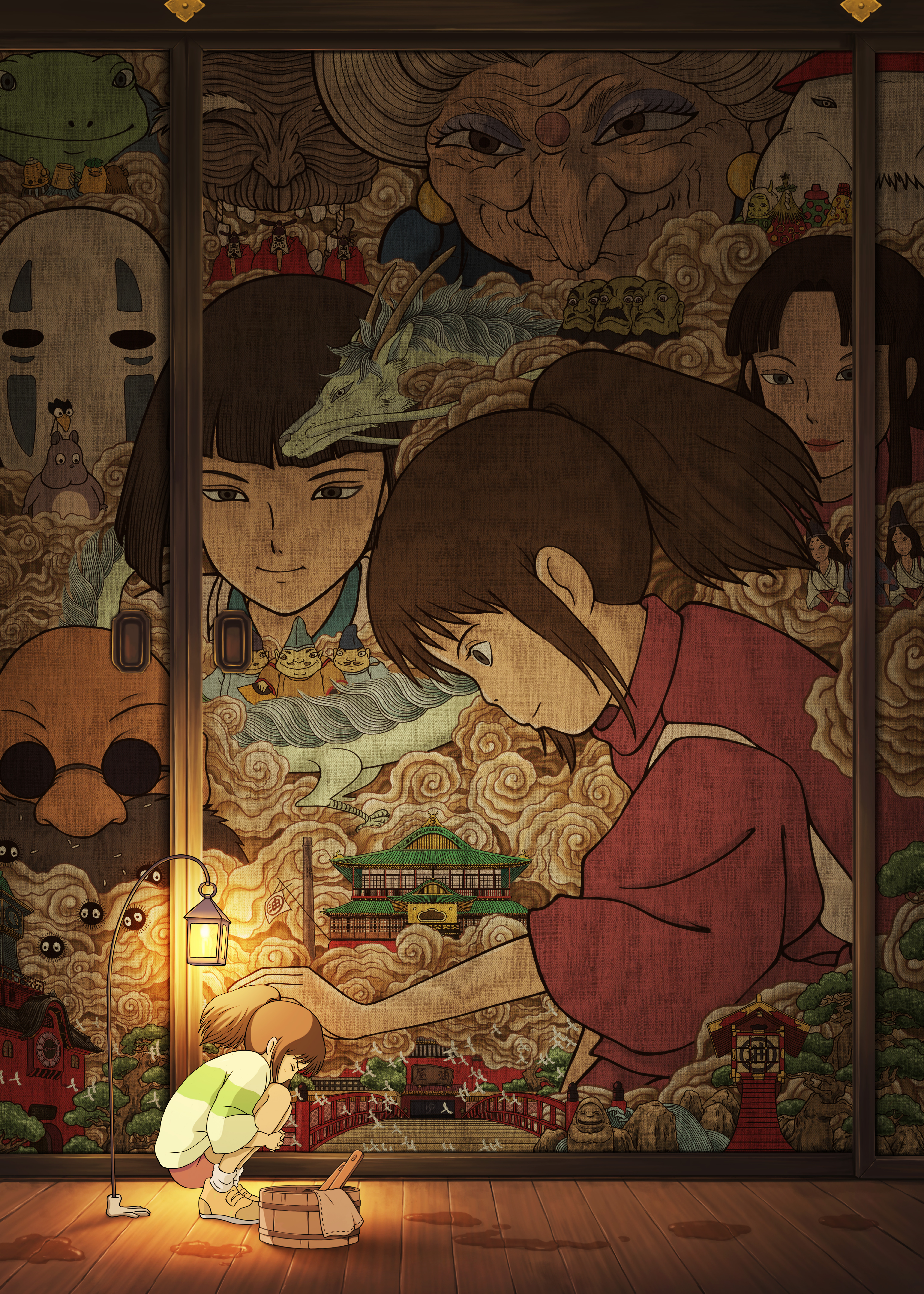 Spirited Away Cartoon Hayao Miyazaki Studio Ghibli Chihiro 5852x8192