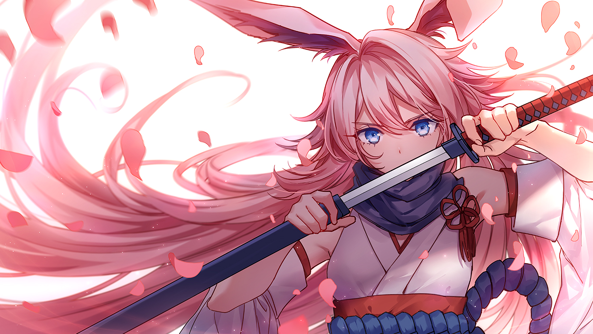 Honkai Impact 3rd Yae Sakura Honkai Impact Bunny Ears Sword Blue Eyes Pink Hair 1920x1081