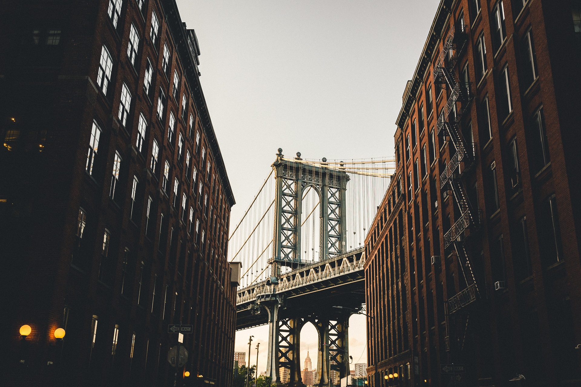 City New York City Bridge Architecture Manhattan Bridge Brooklyn 1920x1280
