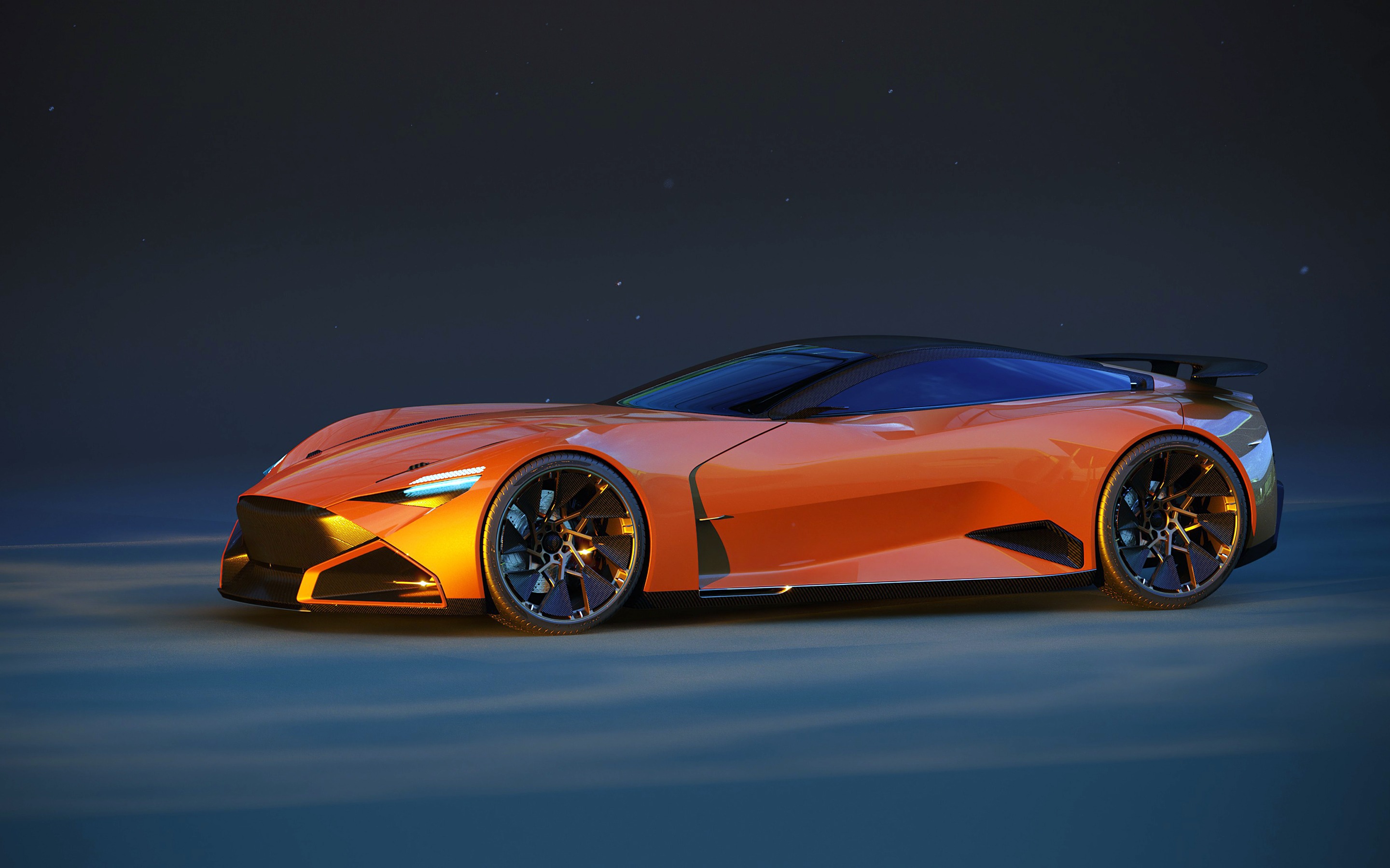 Car Sports Car Digital Art Vehicle Orange Cars CGi Render 2880x1800