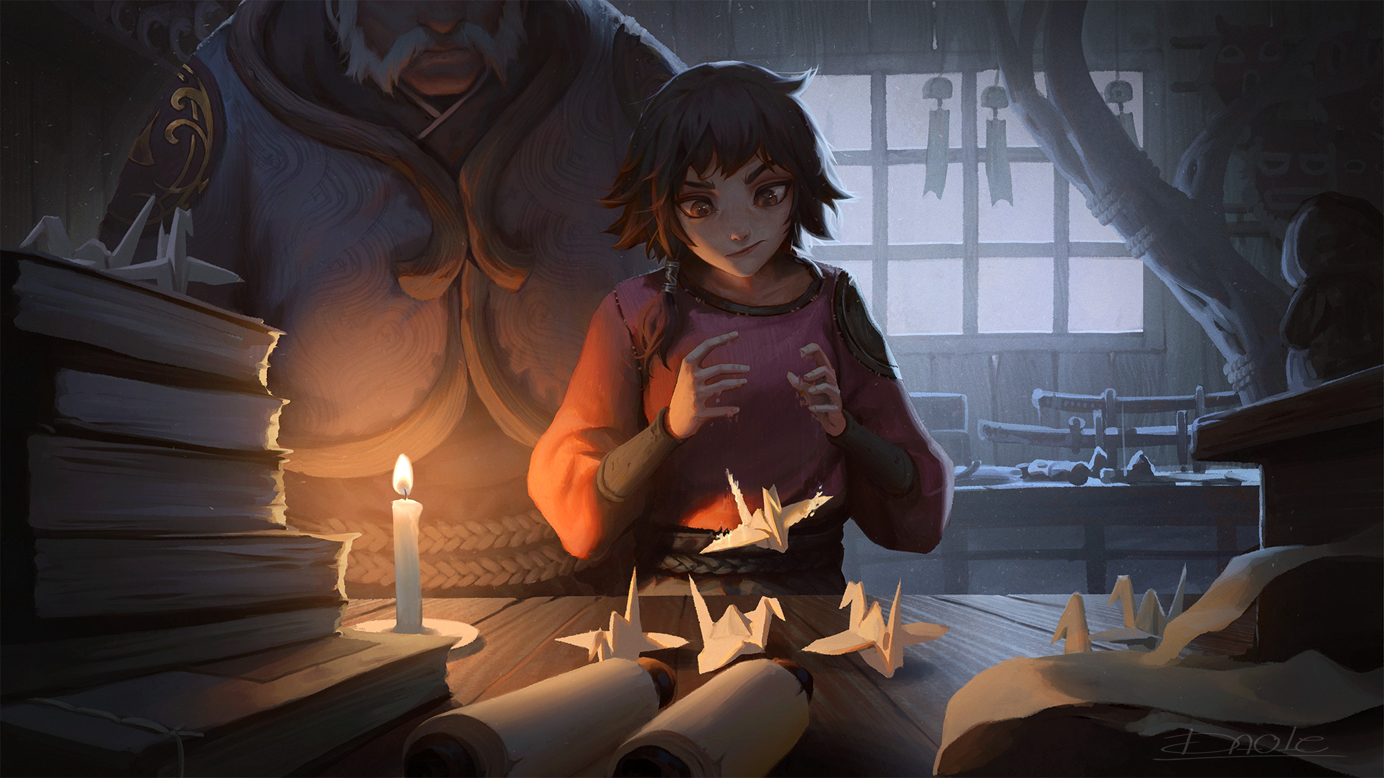 Fantasy Art Fantasy Girl Artwork Candles Books Watermarked Dao Trong Le 2000x1125