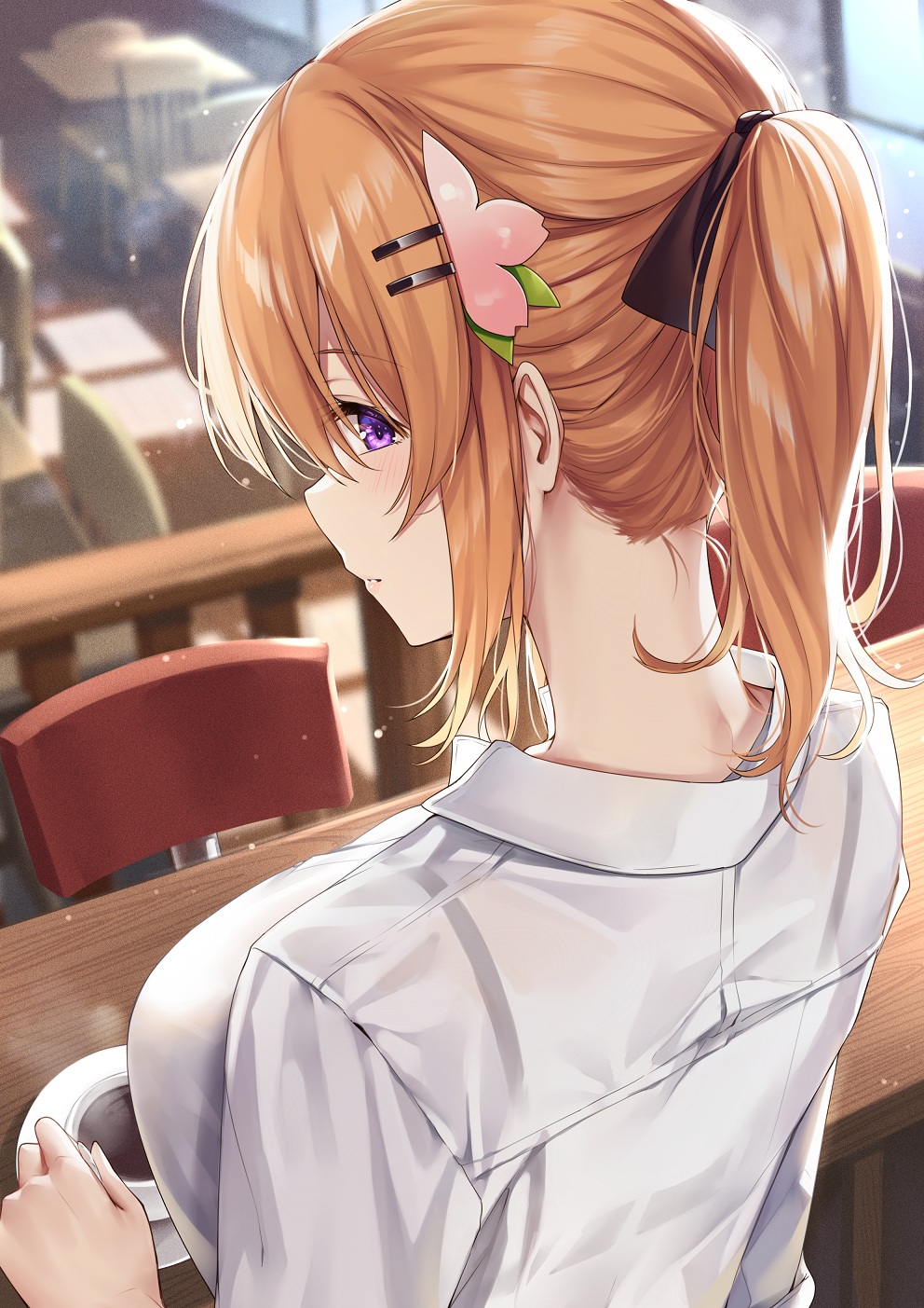 Anime Anime Girls Ks Artist Artwork Gochuumon Wa Usagi Desu Ka Hoto Kokoa Brunette Ponytail Purple E 992x1403