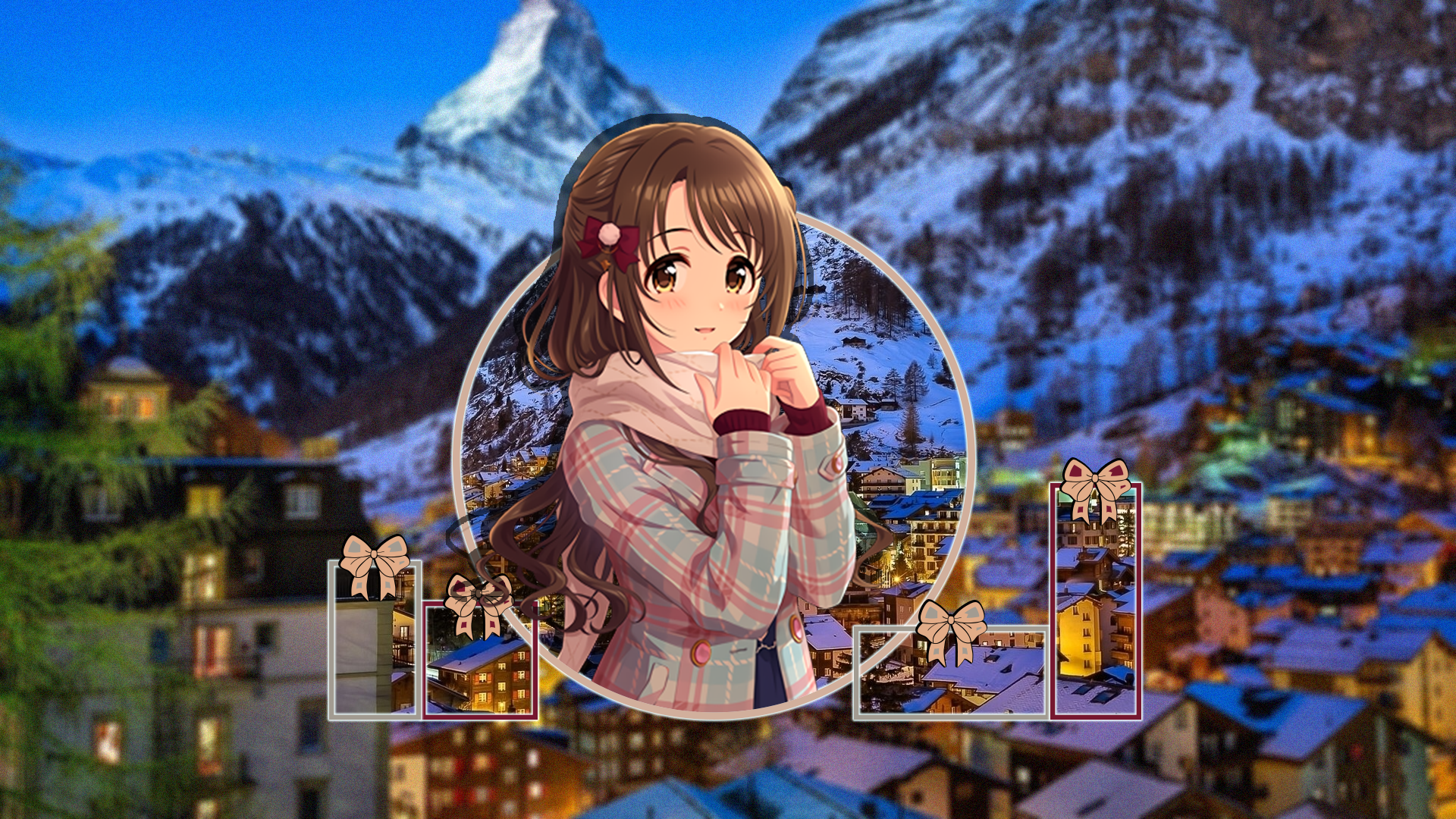THE IDOLM STER Cinderella Girls Anime Girls Picture In Picture Snow Uzuki Shimamura Town THE IDOLM S 1920x1080