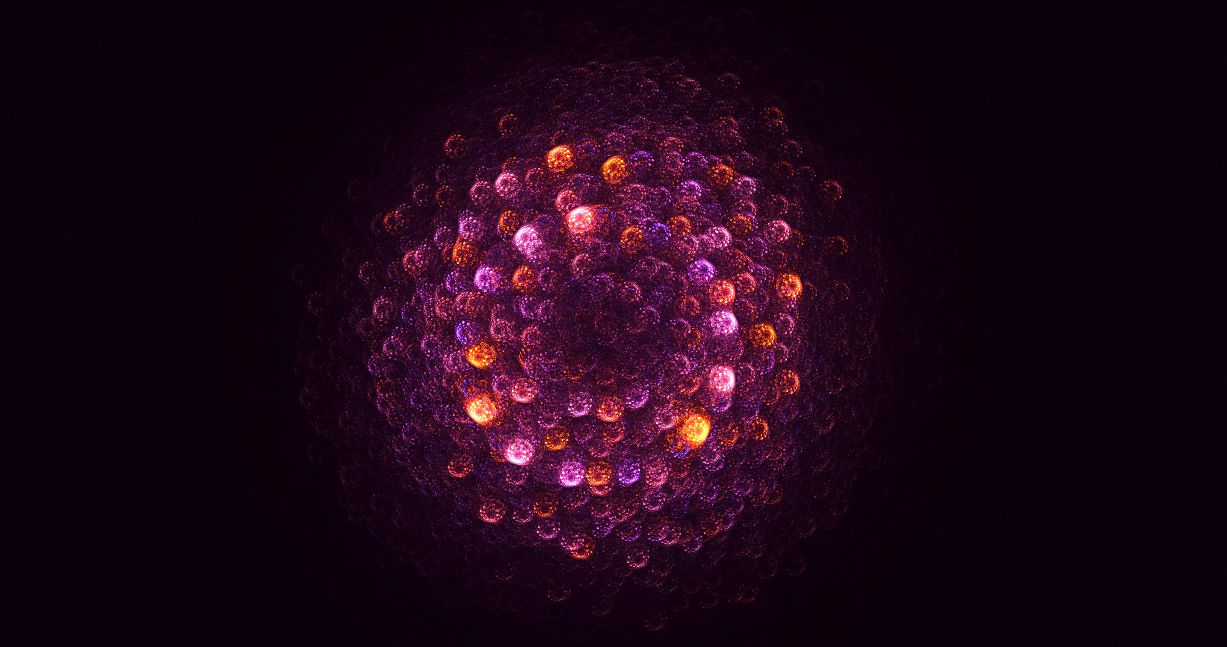 Abstract Digital Art Shiny Lights Colorful Dark Pattern Circle Glowing Detailed 4096x2160