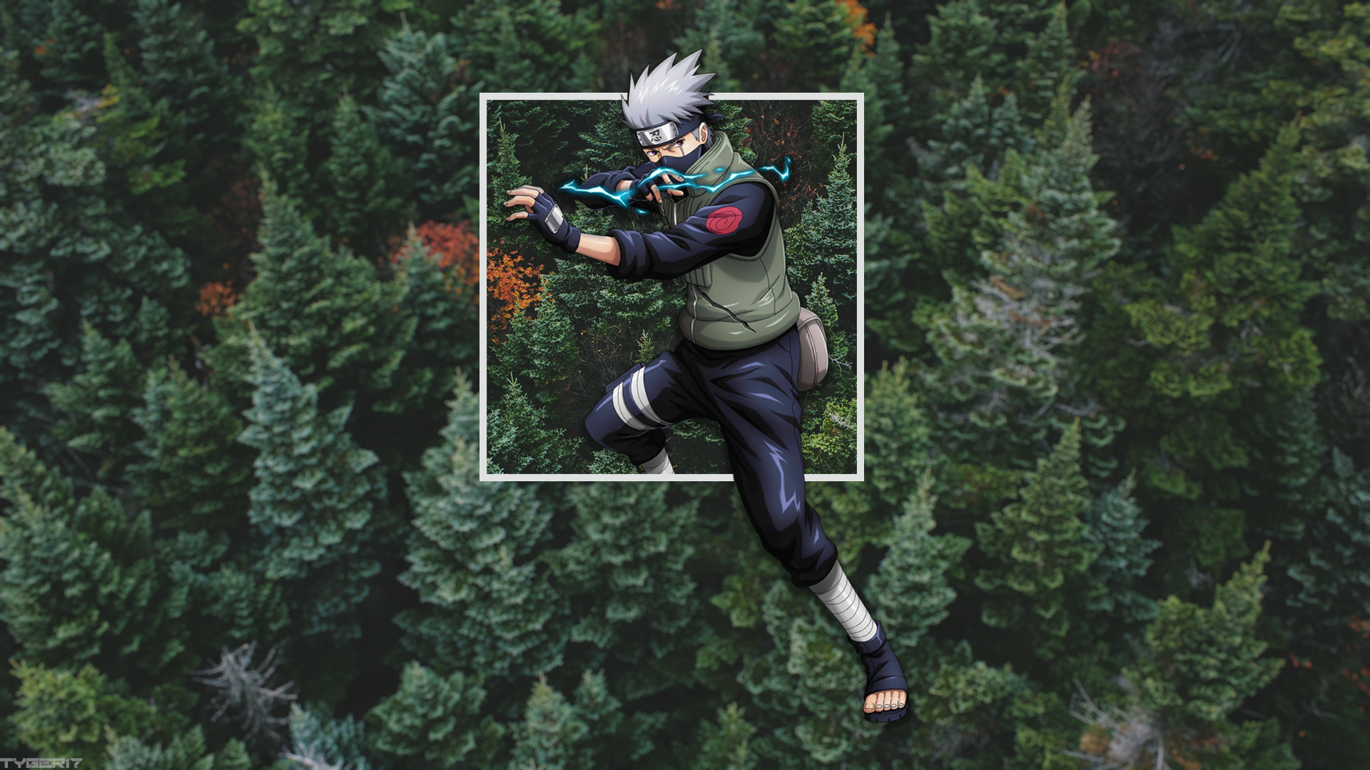 Naruto Anime Hatake Kakashi Picture In Picture Nature Trees 1920x1080