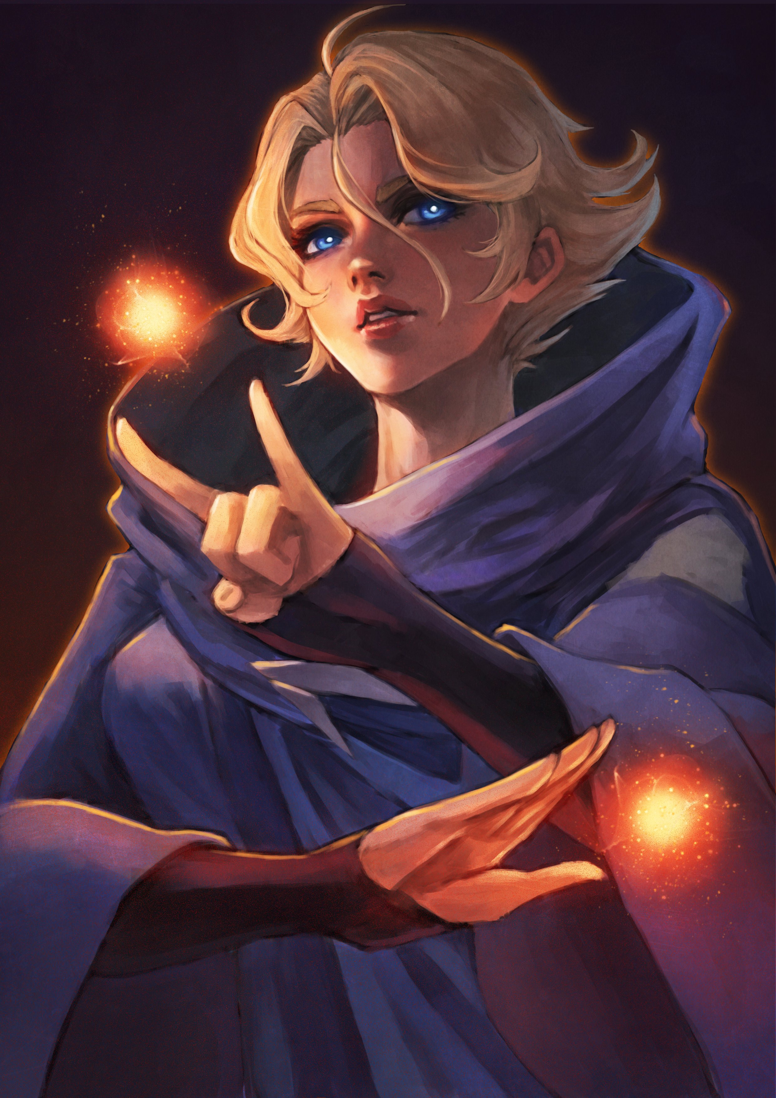 Sypha Belnades Castlevania Anime Blonde Blue Eyes Fireballs Magician Cloaks Short Hair 2994