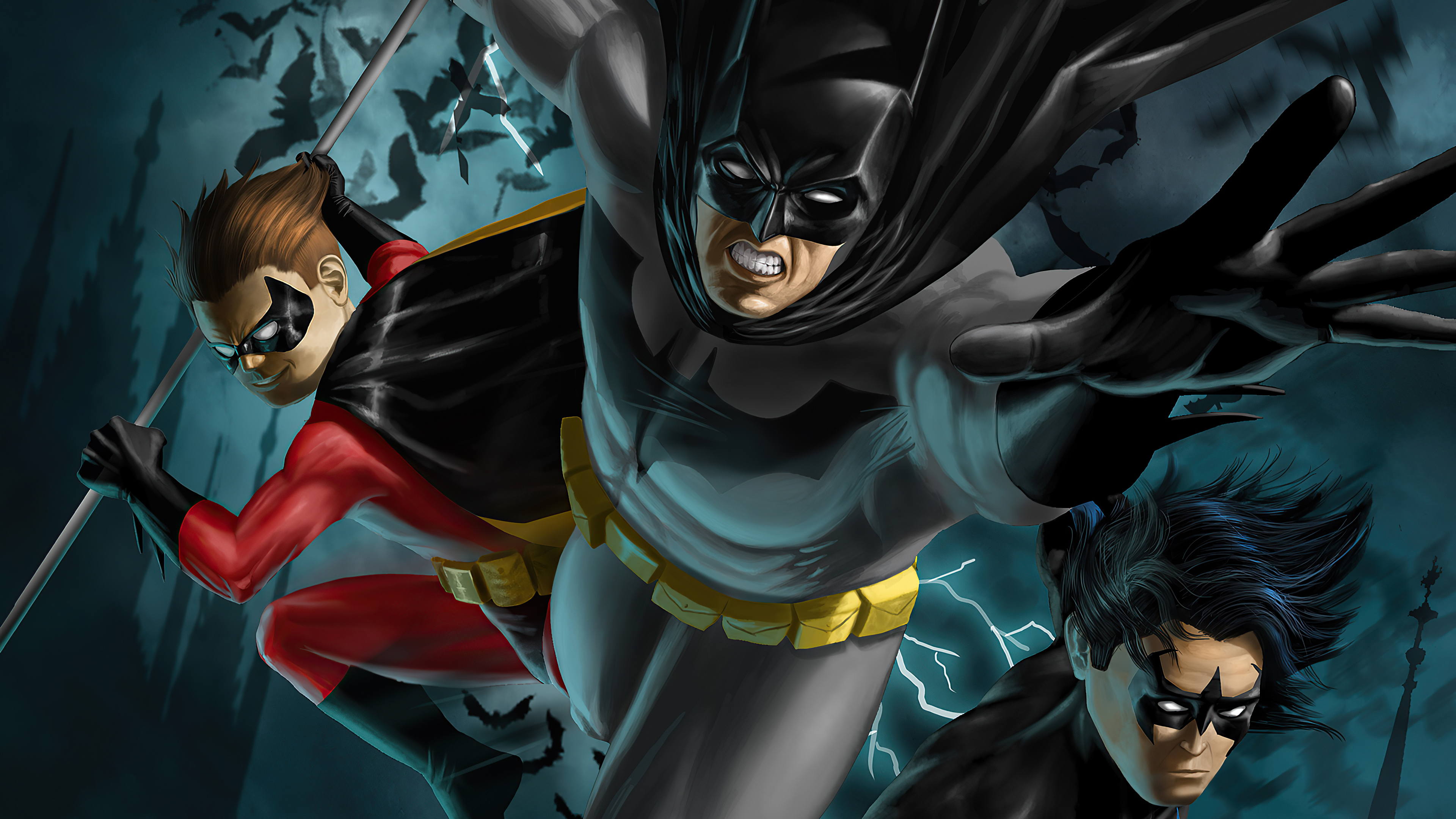 Batman Dc Comics Damian Wayne Dick Grayson Nightwing Robin Dc Comics 3840x2160