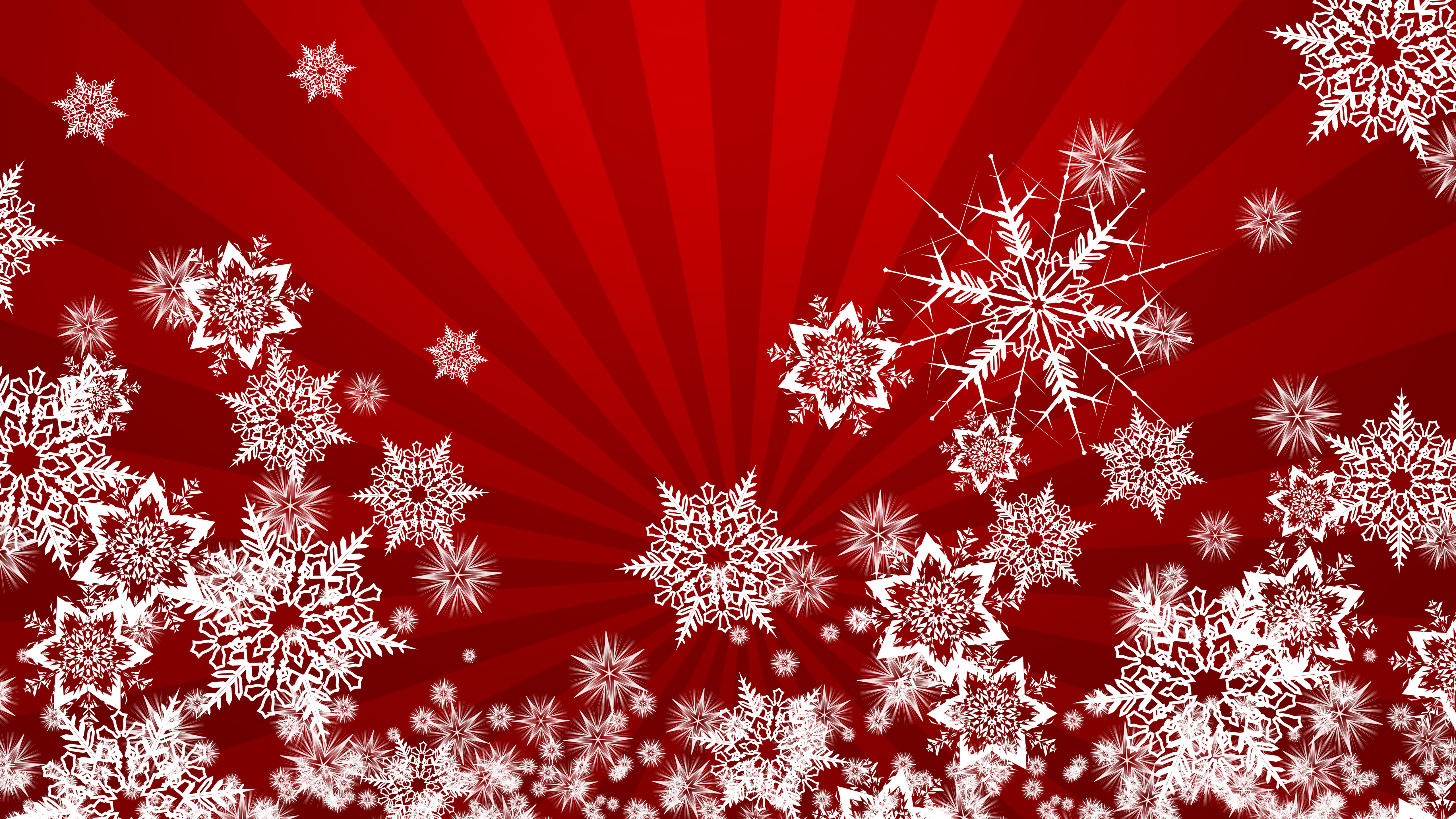 Abstract Snowflakes Digital Art Stripes Red Vector 5120x2880