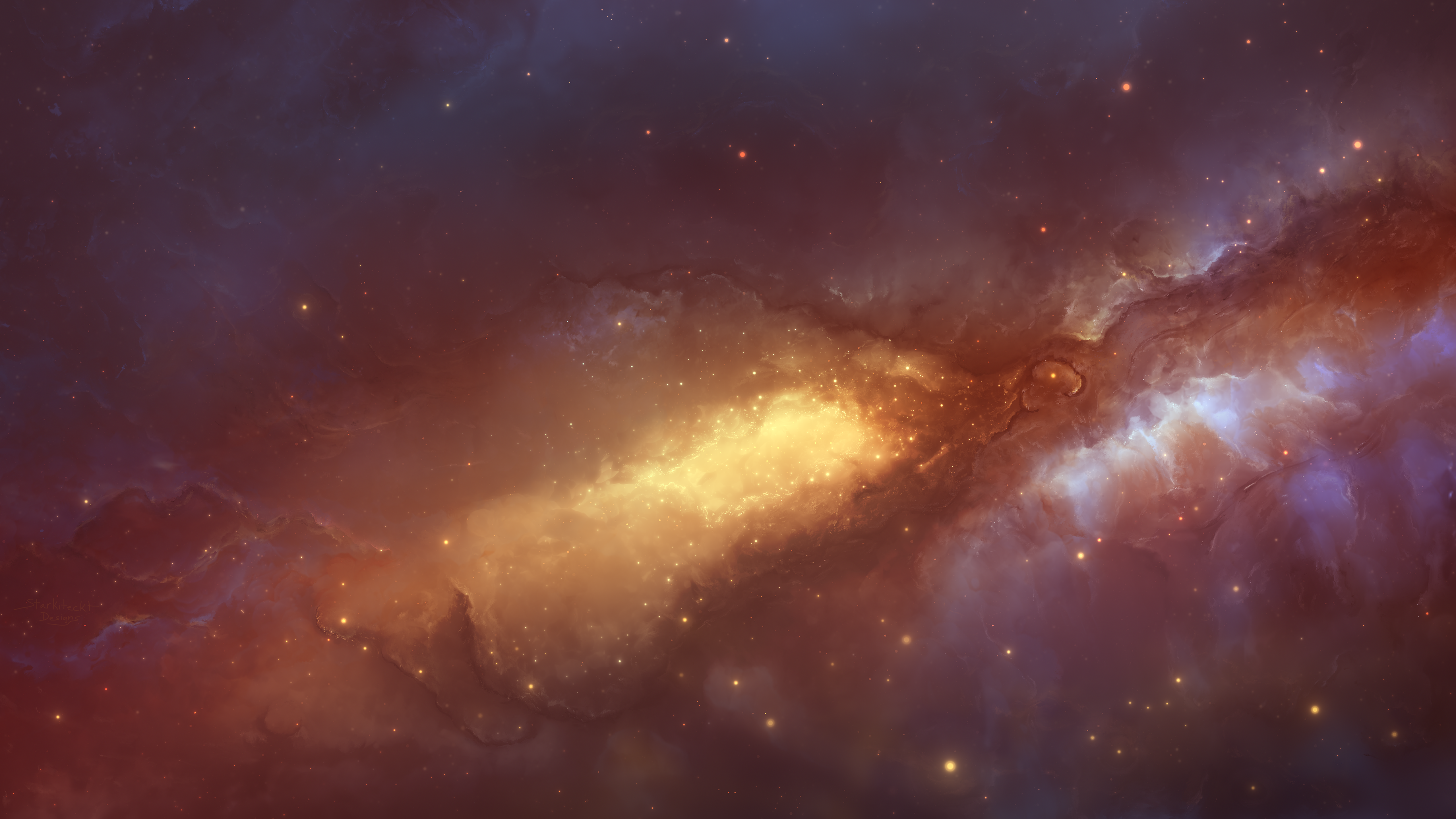 Space Starkiteckt Nebula Stars Universe Digital Painting 5120x2880