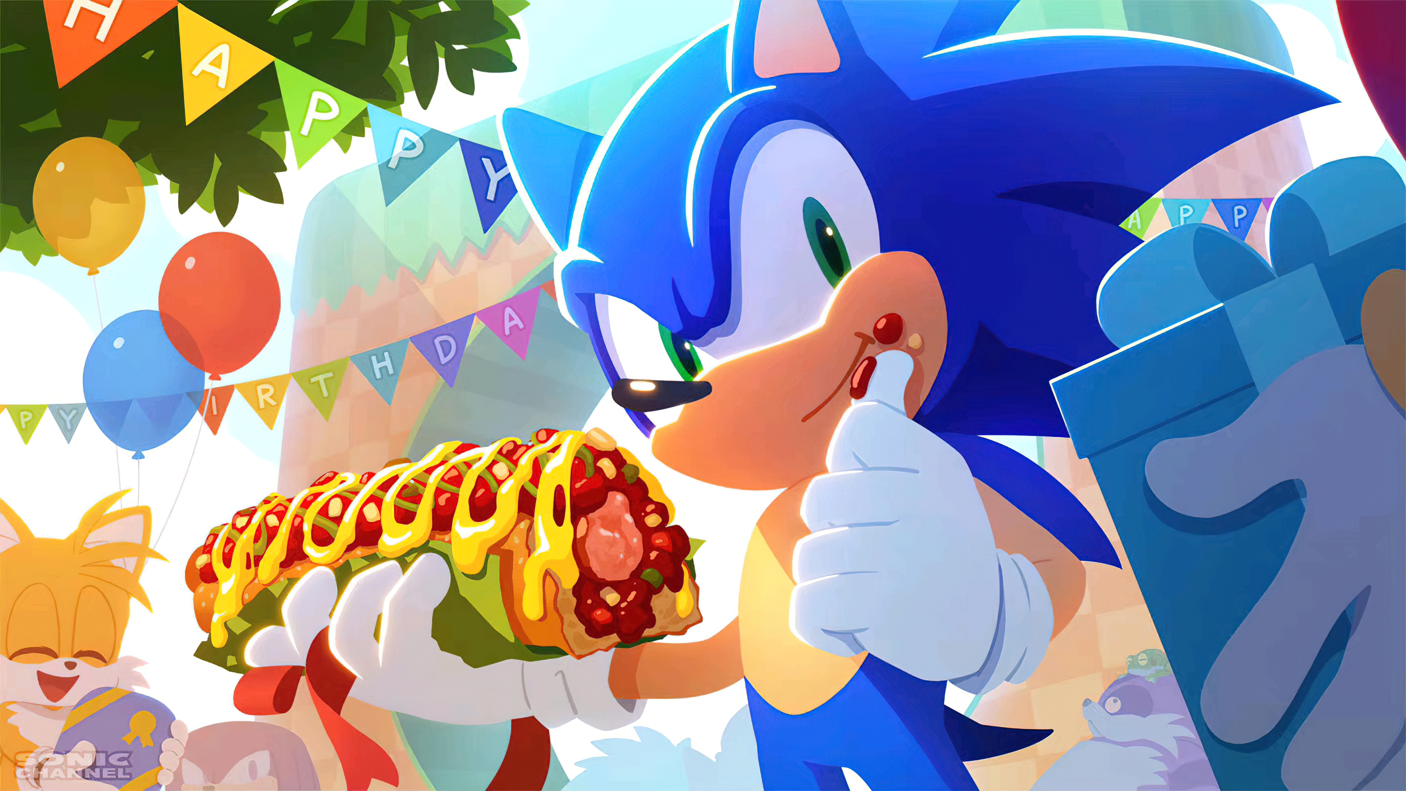 Sonic Sonic The Hedgehog Sega Video Game Art Comic Art Presents Birthday Tails Character PC Gaming K 2880x1620