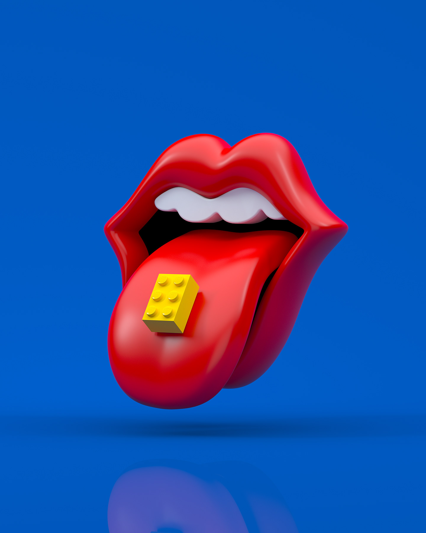 Digital Art Minimalism Blue Background LEGO Portrait Display Bricks Toys Humor Tongues Tongue Out Ro 1440x1800