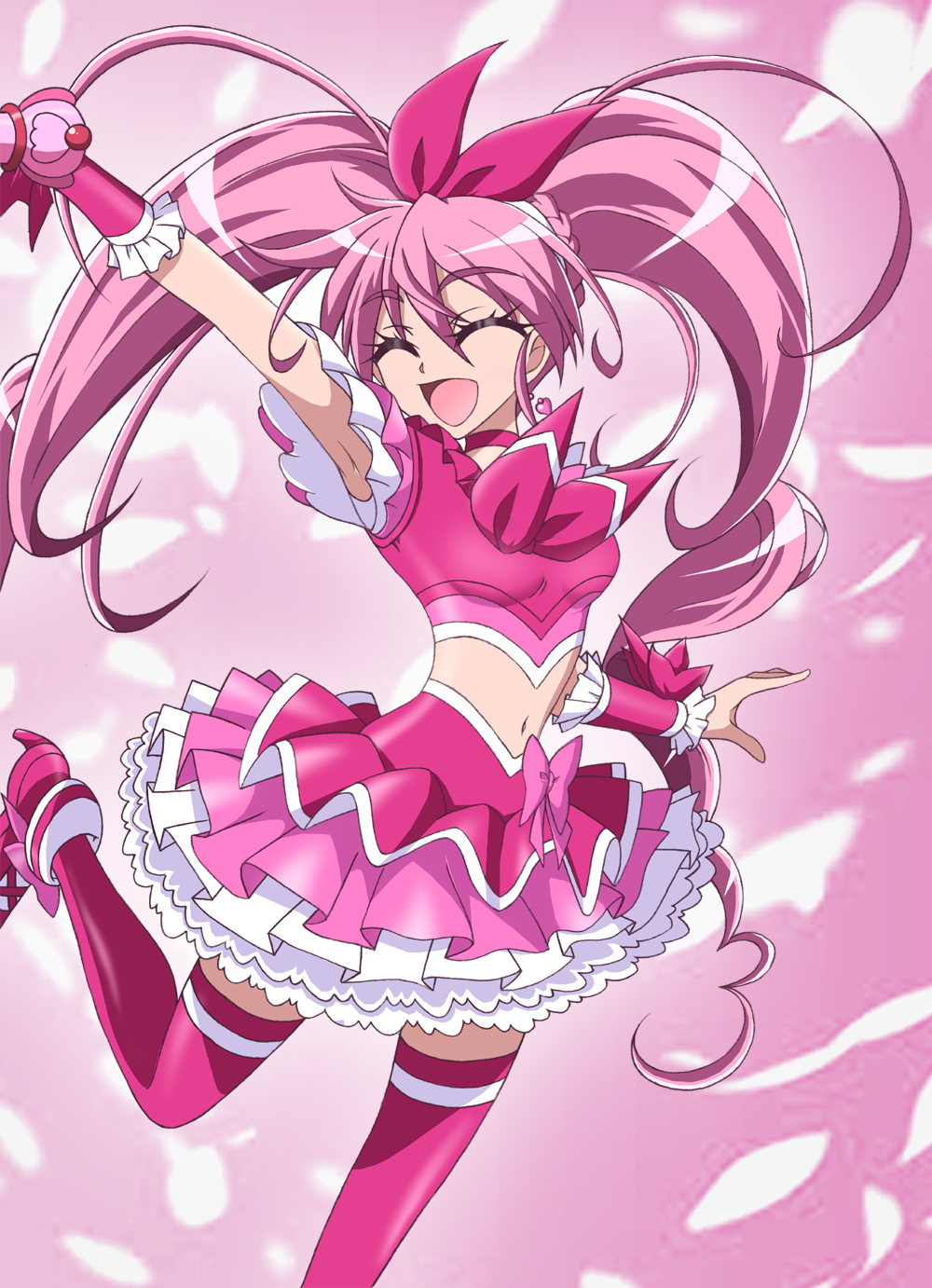 Anime Anime Girls Suite Precure Hojo Hibiki Cure Melody Twintails Long Hair Pink Hair Magical Girls  1000x1382