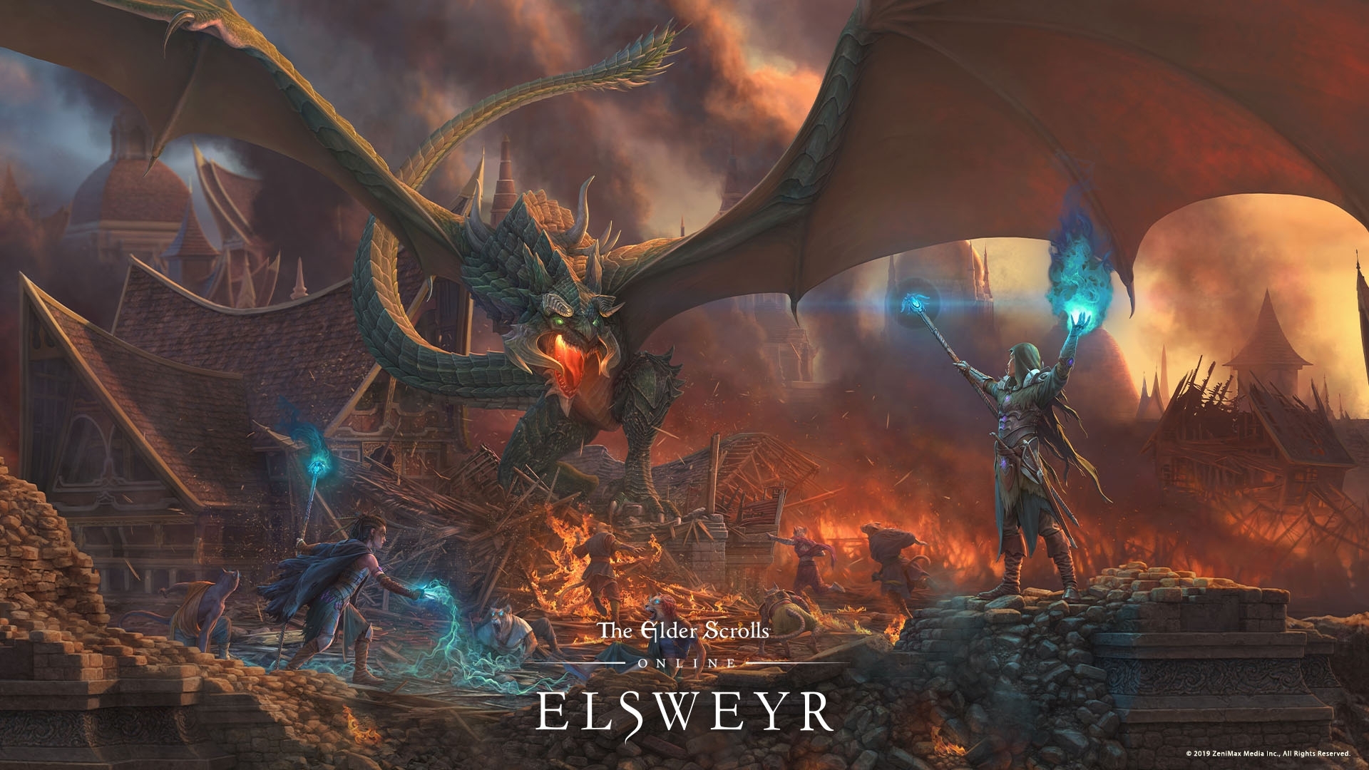 The Elder Scrolls Online The Elder Scrolls Online Elsweyr RPG Video Games PC Gaming 2019 Year Dragon 1920x1080