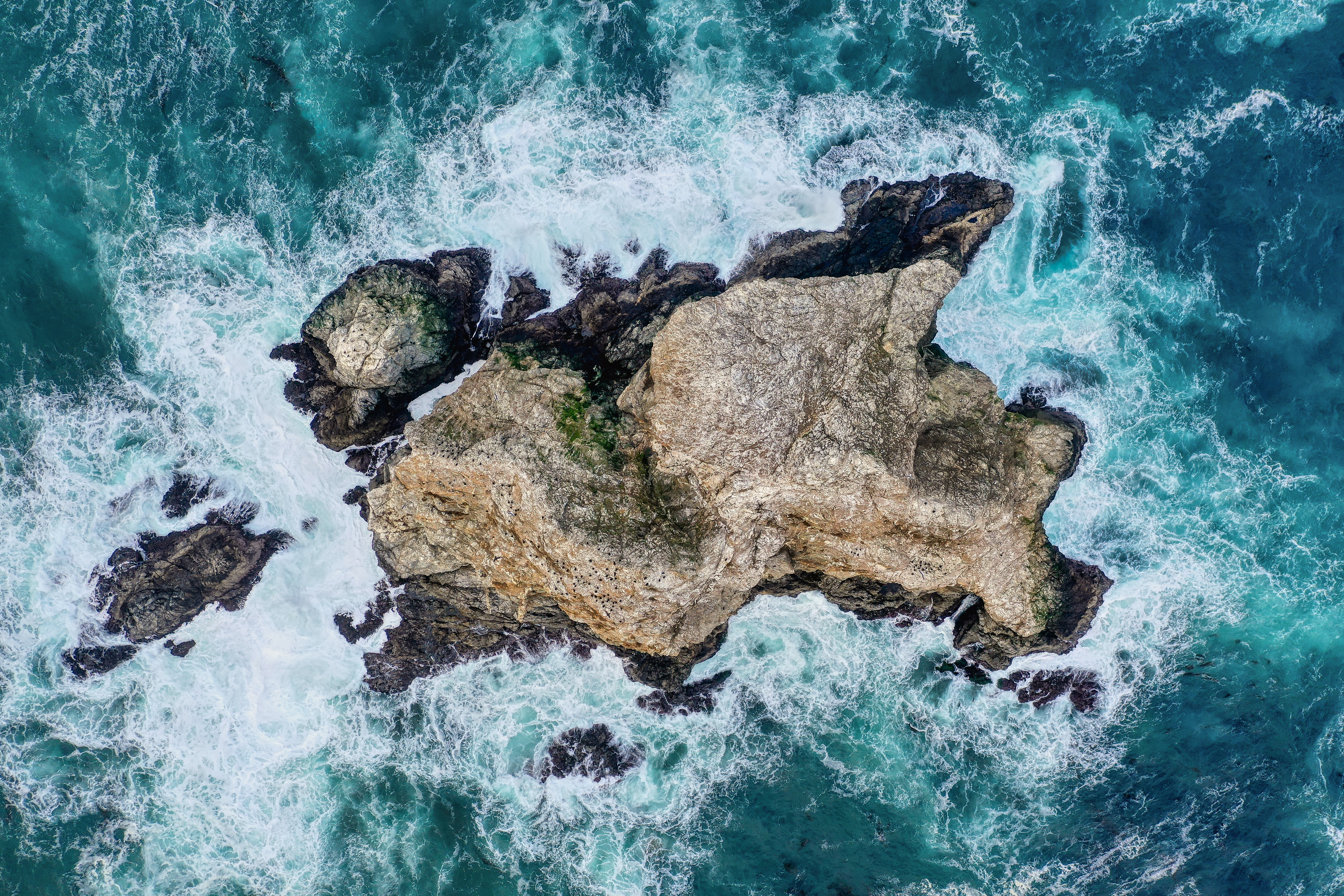Rock Formation Big Sur Sea Aerial View 5459x3641