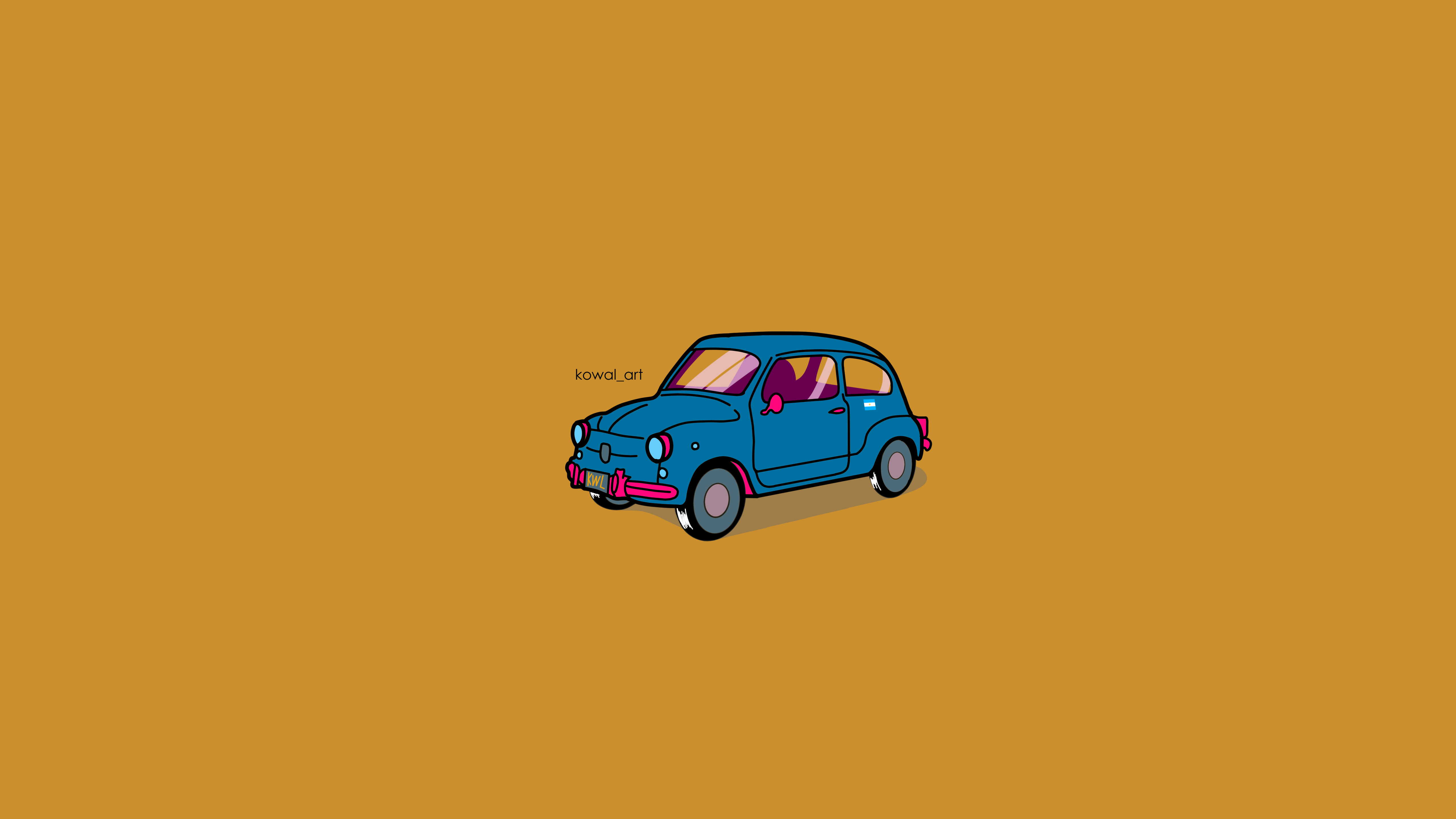 Car FiAT Fiat 600 Minimalism KowalArt Argentina Wallpaper -  Resolution:5120x2880 - ID:1274690 