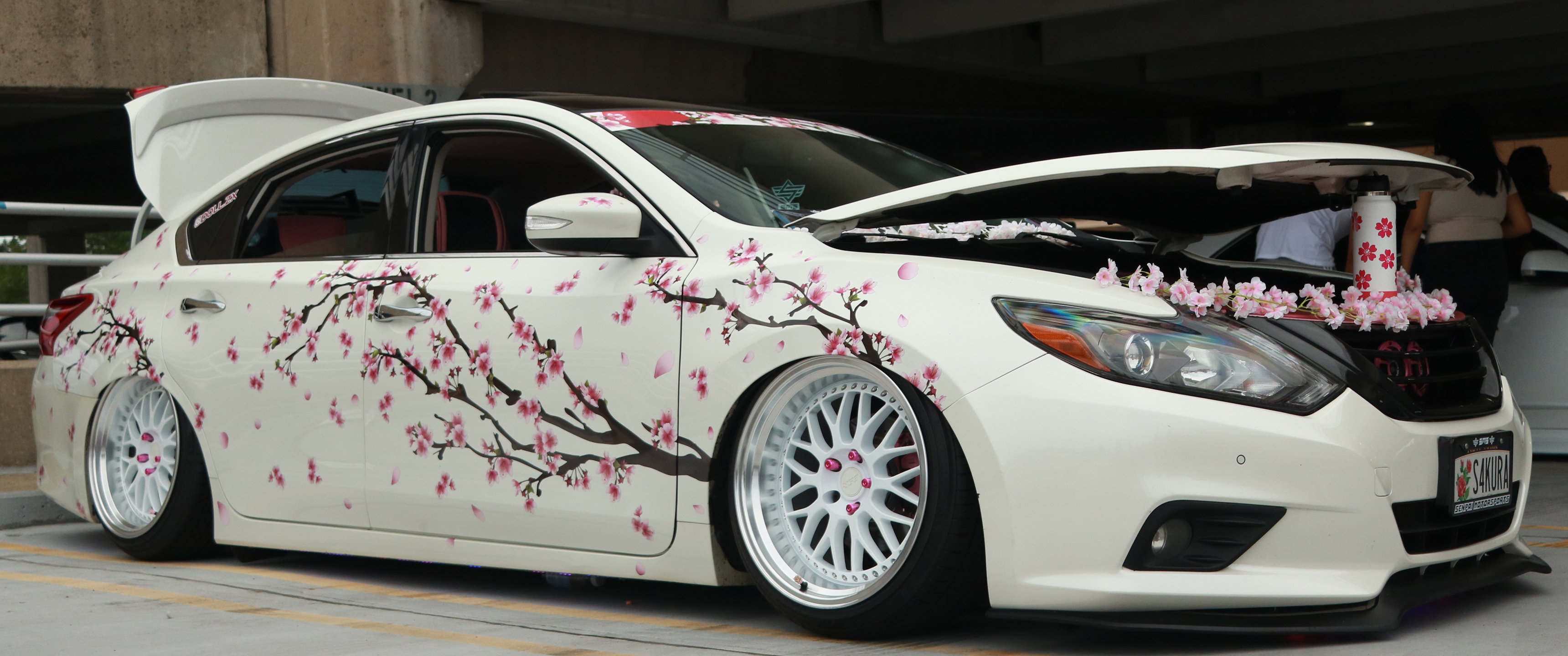 Car Lowered Photography Car Show Nissan Altima Orchards JDM Custom 3440x1440