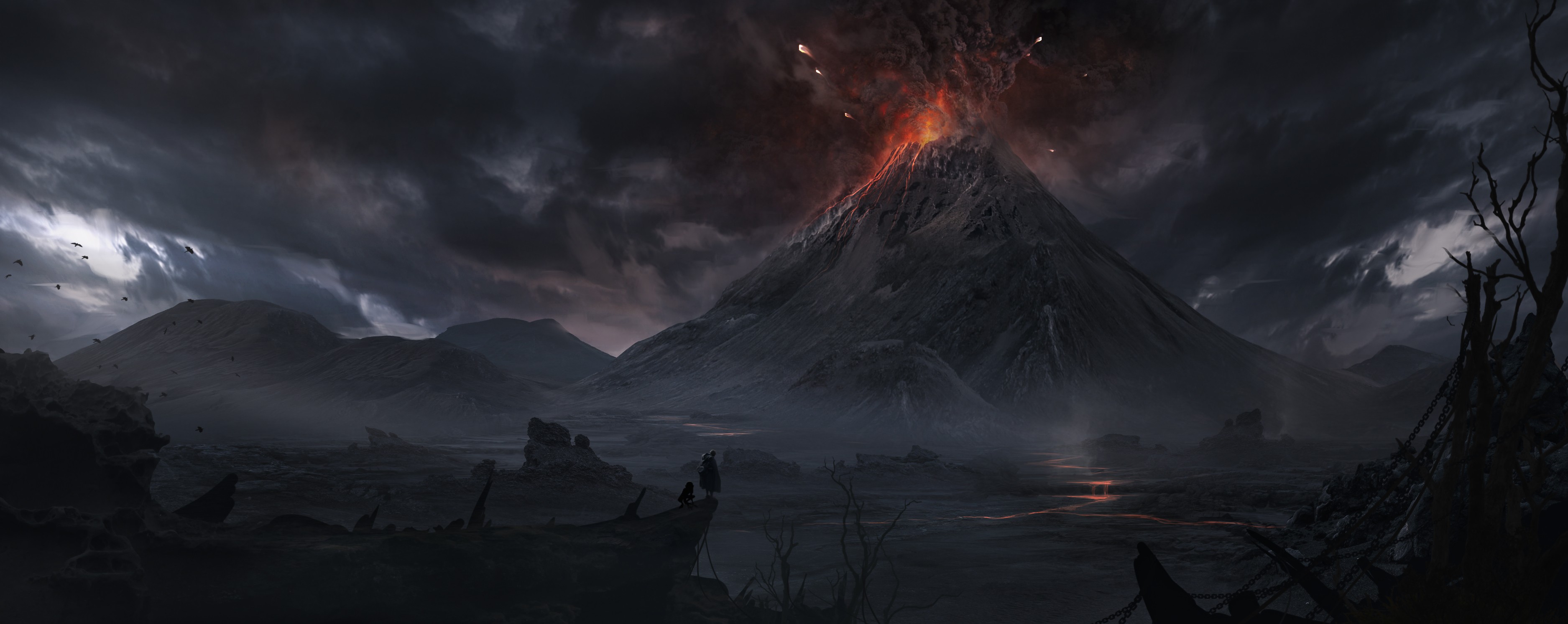 Mordor Volcano 3750x1494