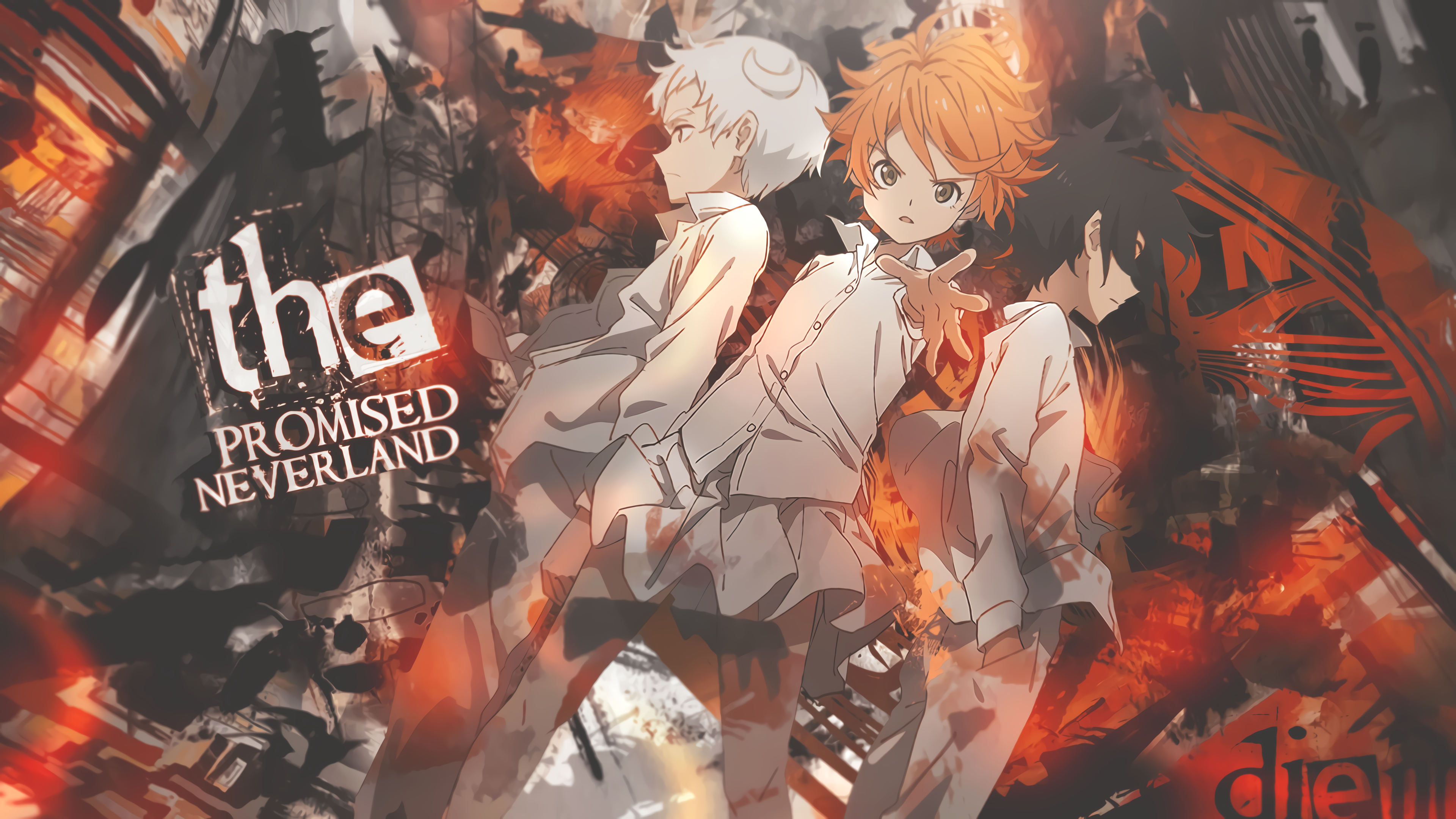Emma The Promised Neverland Norman The Promised Neverland Ray The Promised Neverland 3840x2160