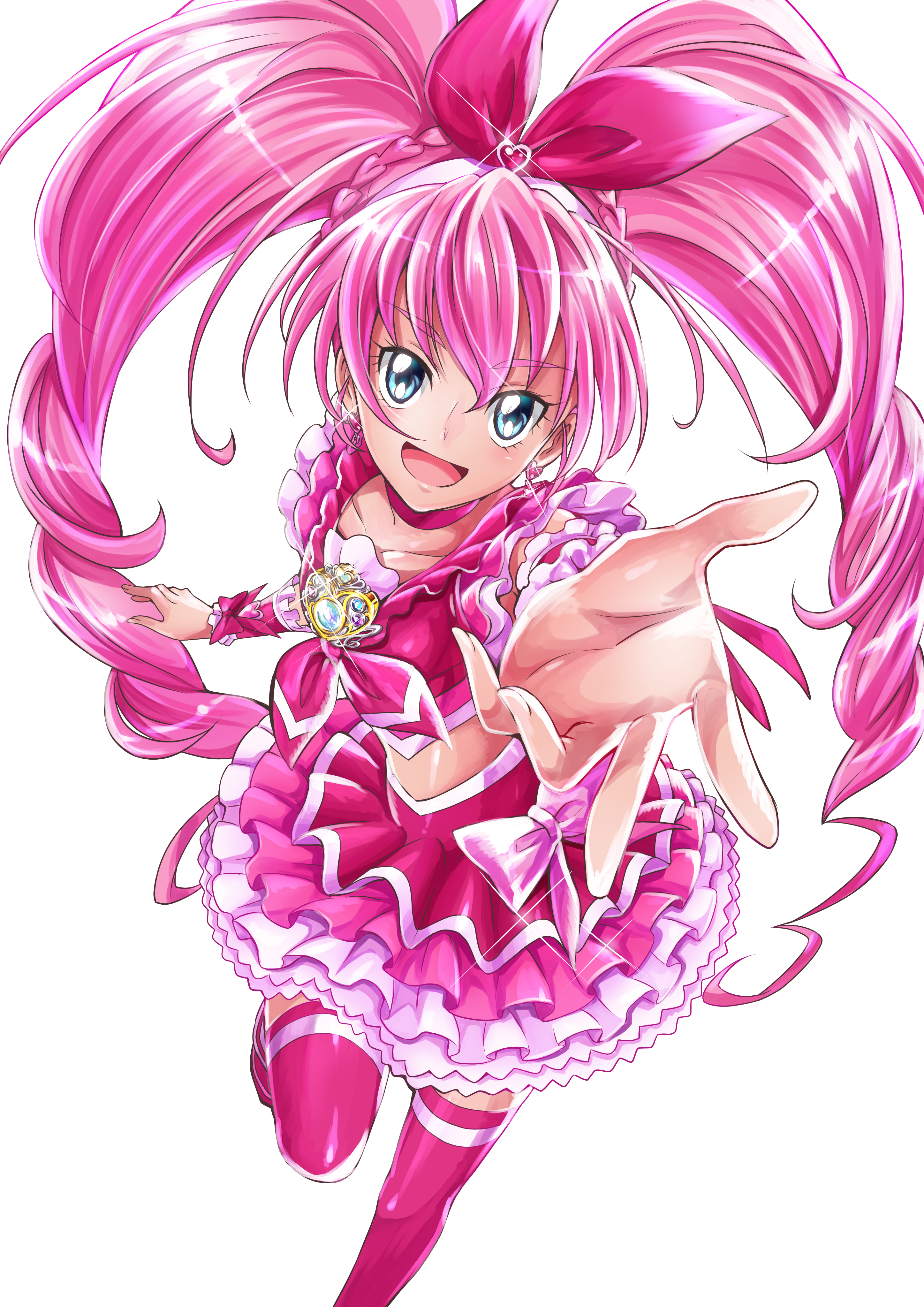Anime Anime Girls Suite Precure Hojo Hibiki Cure Melody Twintails Long Hair Pink Hair Magical Girls  2894x4093