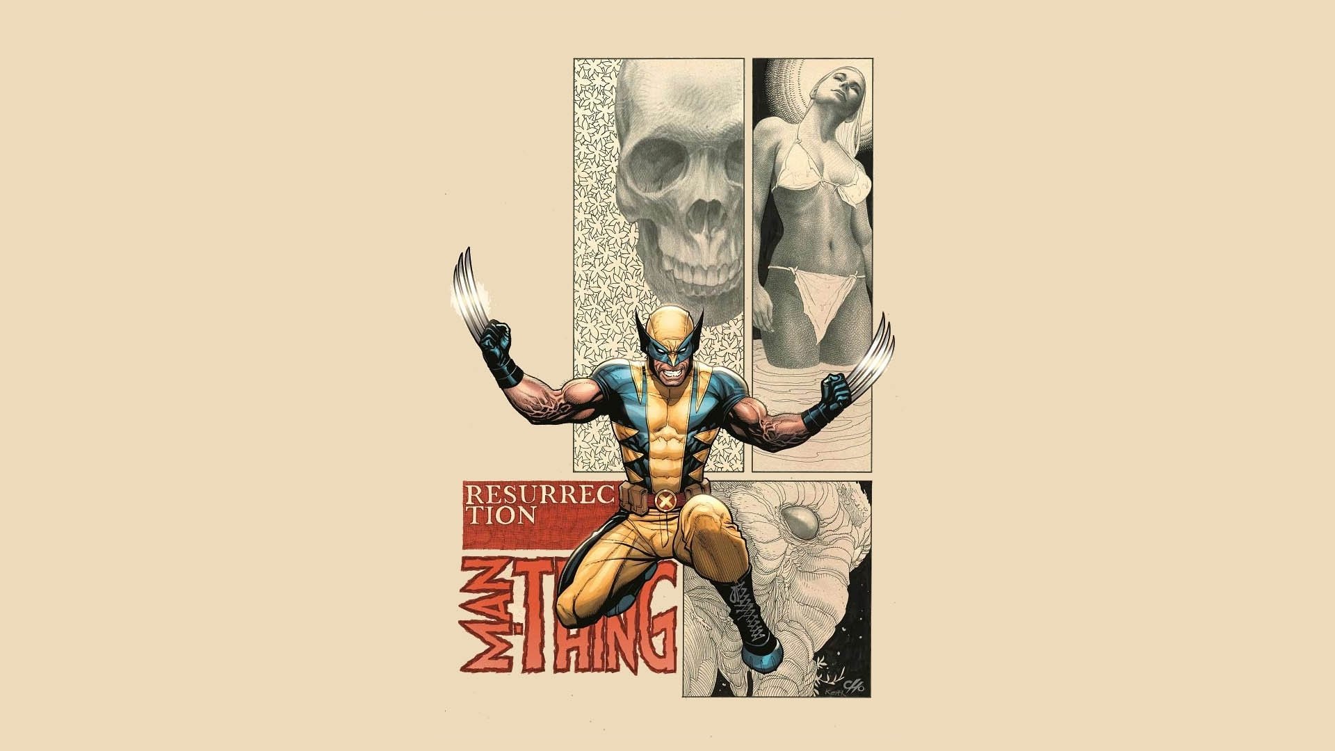 Wolverine Comic Art Comic Books Comics Simple Background 1920x1080