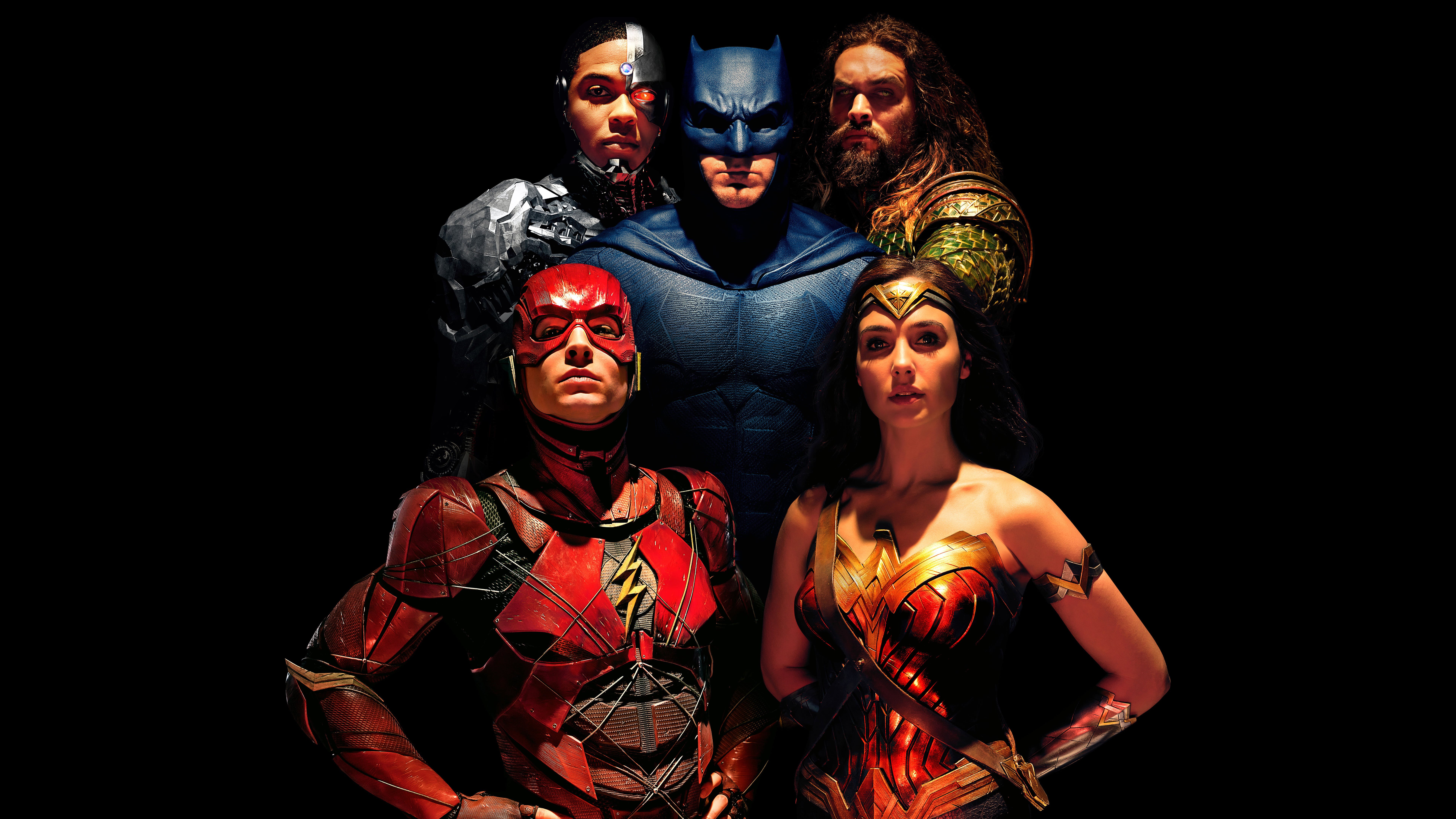 Wonder Woman Dc Comics Batman Ezra Miller Aquaman Ben Affleck Cyborg Dc Comics Flash Gal Gadot Jason 7680x4320