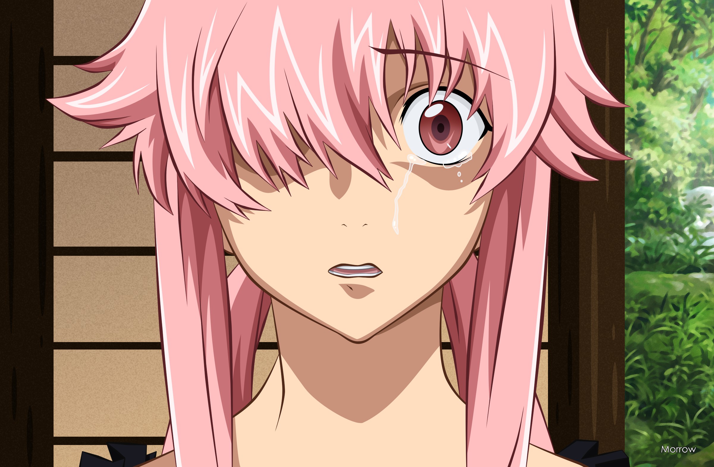 Mirai Nikki Gasai Yuno Yandere Crying Anime Girls 2400x1570