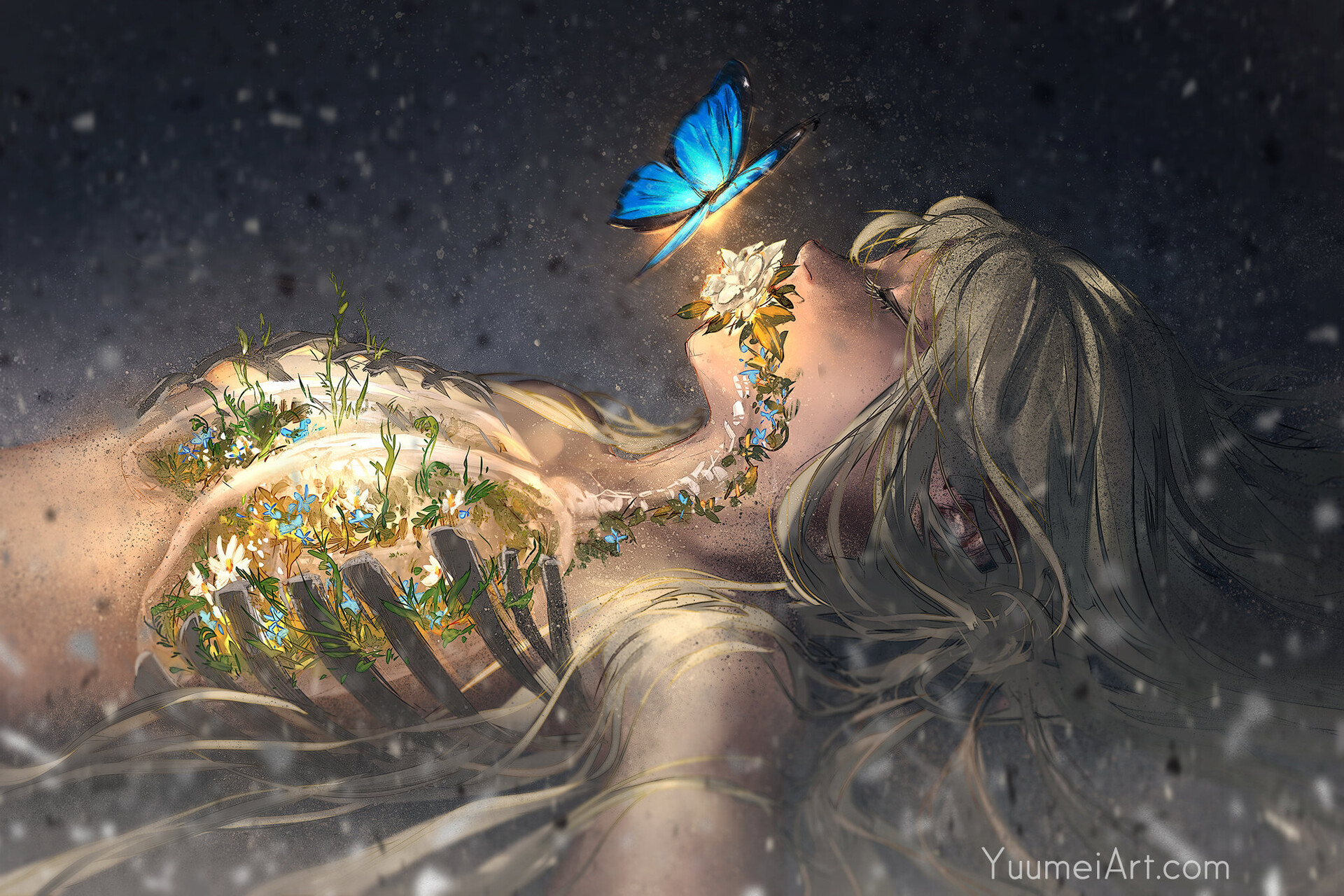 Artwork Women Butterfly Yuumei 1920x1280
