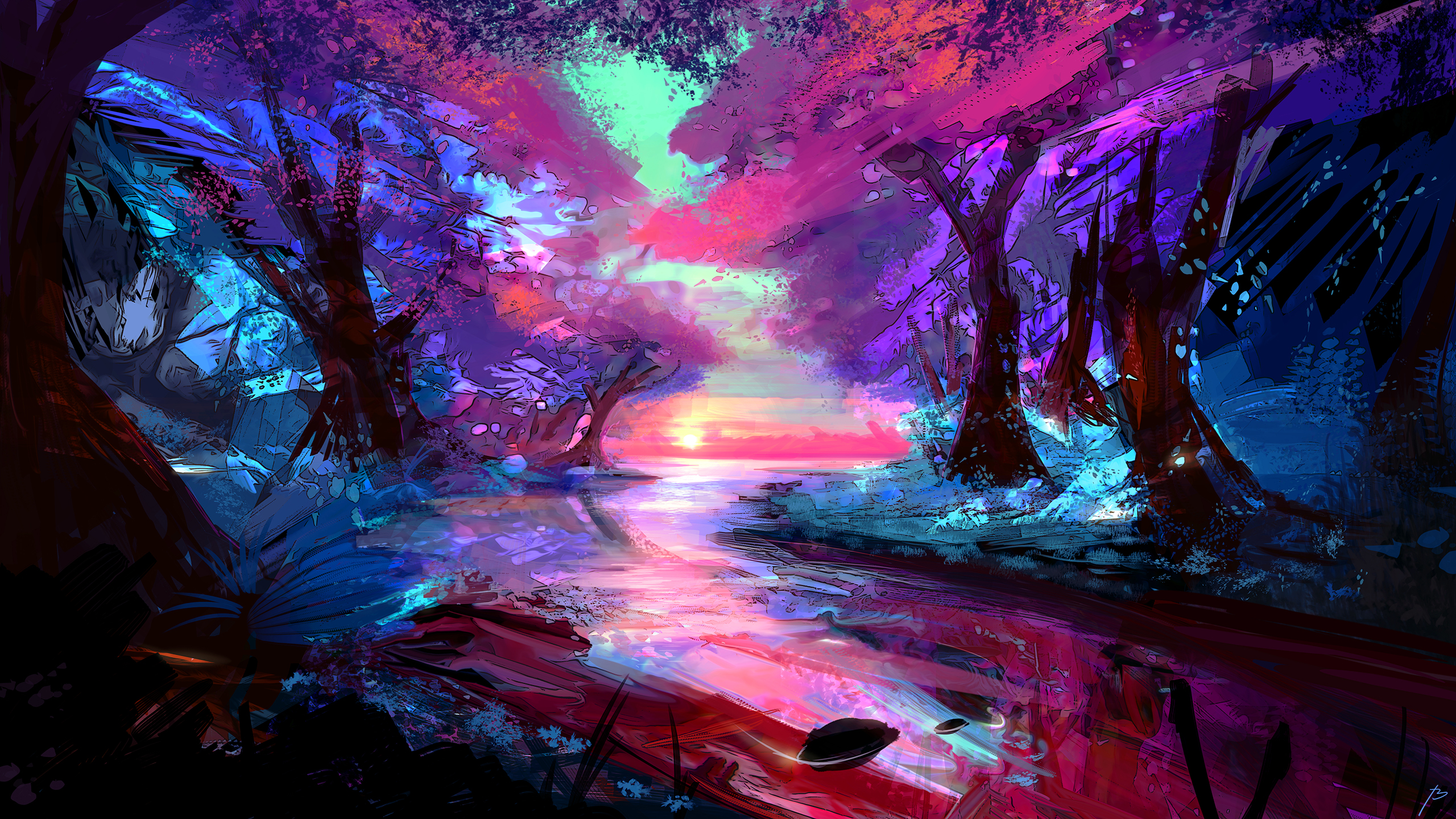 JoeyJazz Surreal Digital Painting Landscape 2560x1440