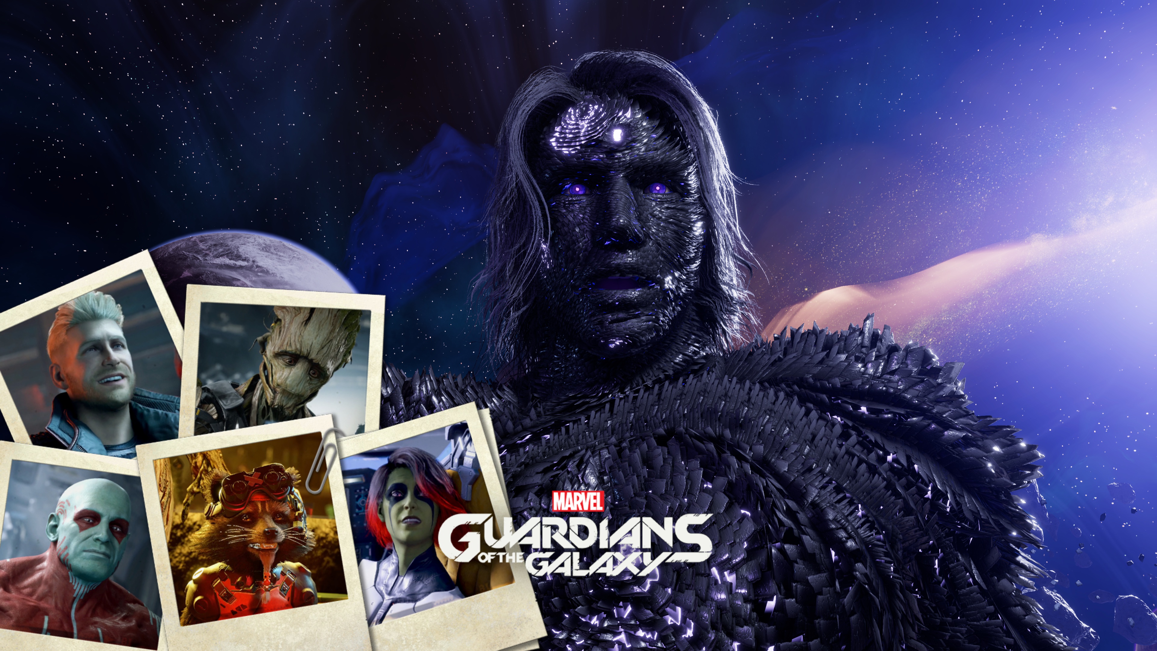 Guardians Of The Galaxy Video Game Art Gamora Rocket Raccoon Groot Drax The Destroyer Star Lord 3840x2160