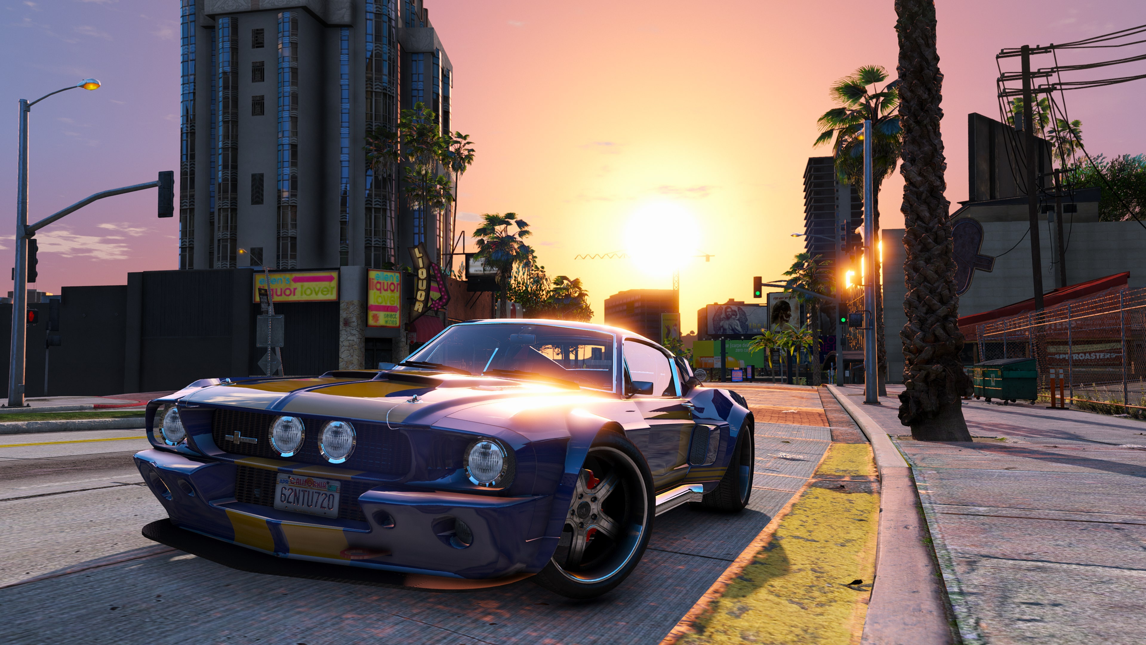Car City Ford Mustang Grand Theft Auto V 3840x2160