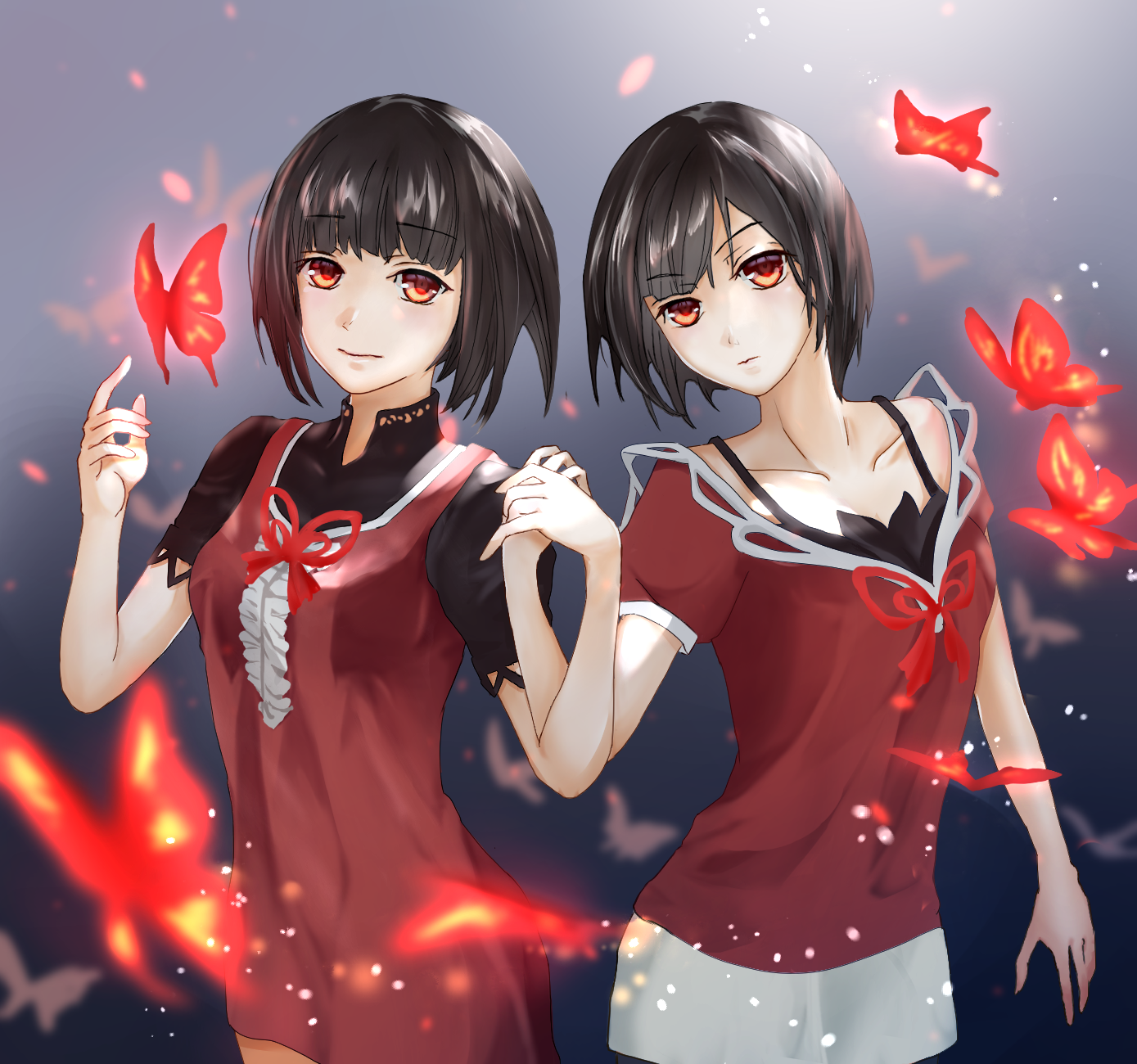 Project Zero Ii Crimson Butterfly Fatal Frame Anime Anime Games Anime Girls Amakura Mayu Amakura Mio 1389x1300