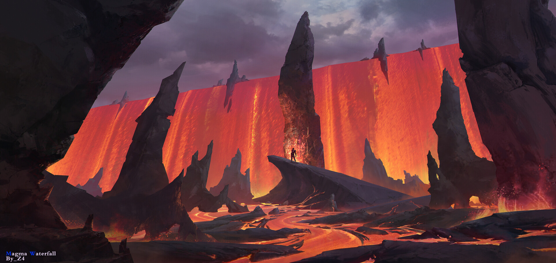 Digital Art Fantasy Art Environment Landscape Lava Z 4 Zero 1920x910