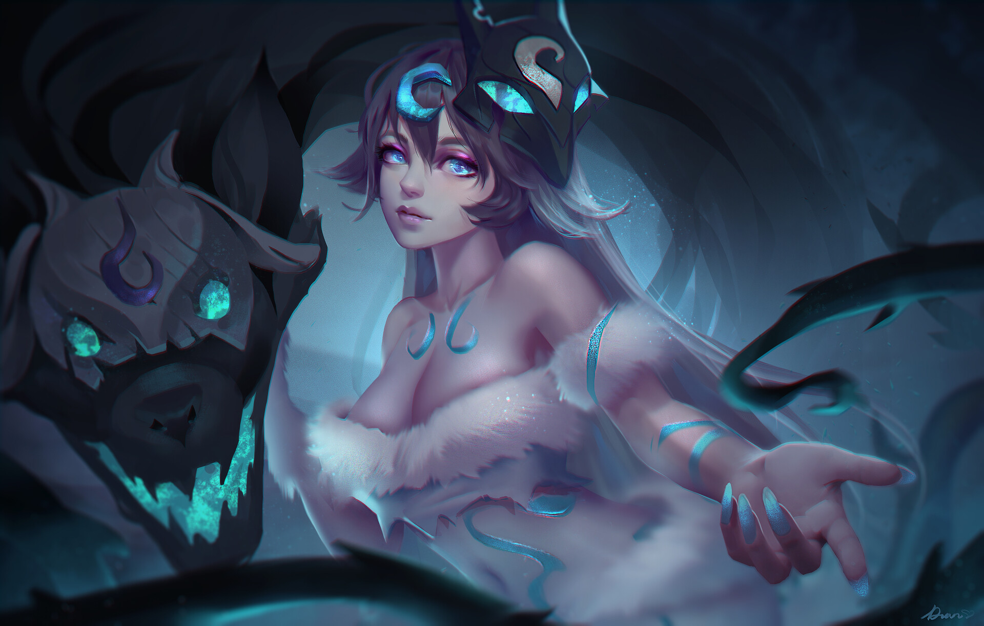 Kindred League Of Legends League Of Legends Fantasy Girl Riot Games 1920x1222