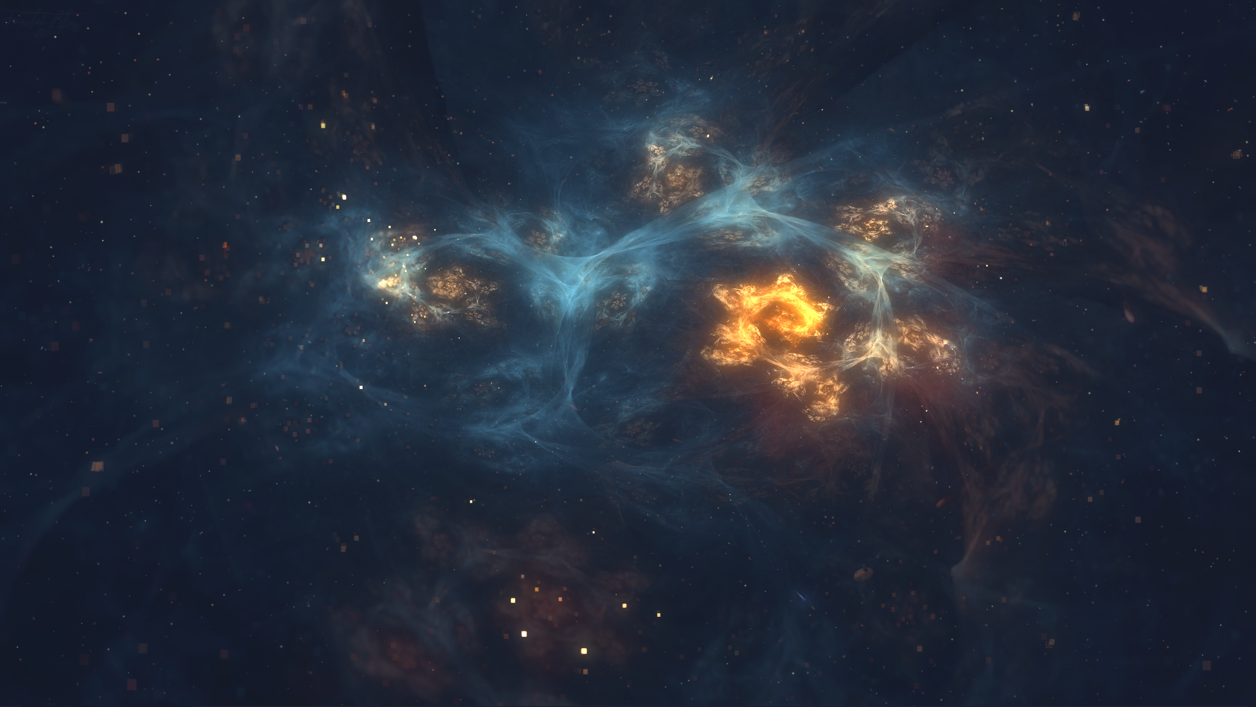 Space Universe Abstract Blue 2560x1440