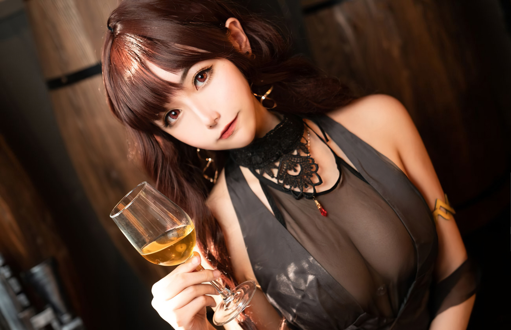 Momoko Aoi Women Model Asian Brunette Long Hair Black Dress 2000x1292