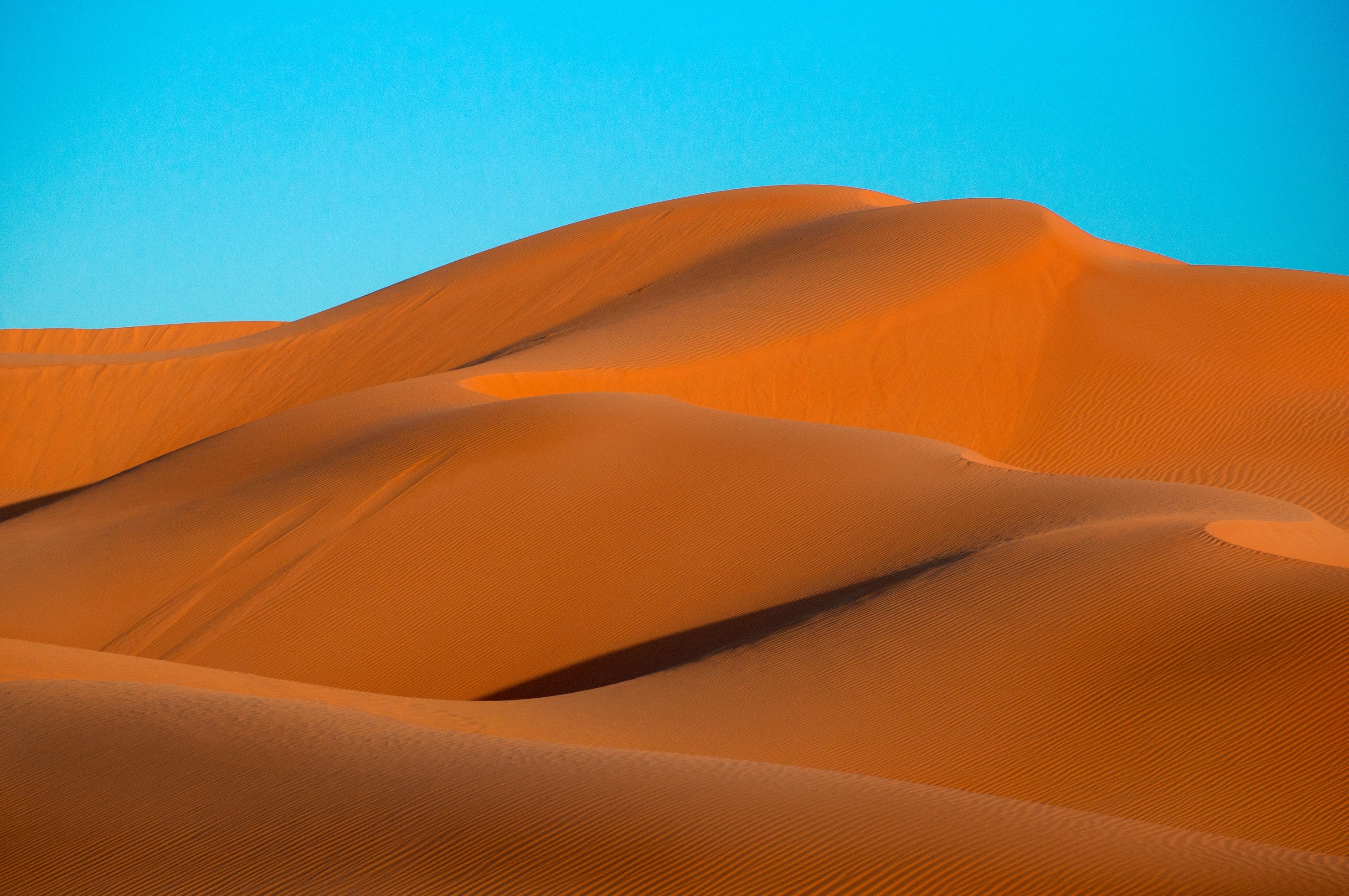 Desert Landscape Clear Sky Dunes Nature 2960x1966